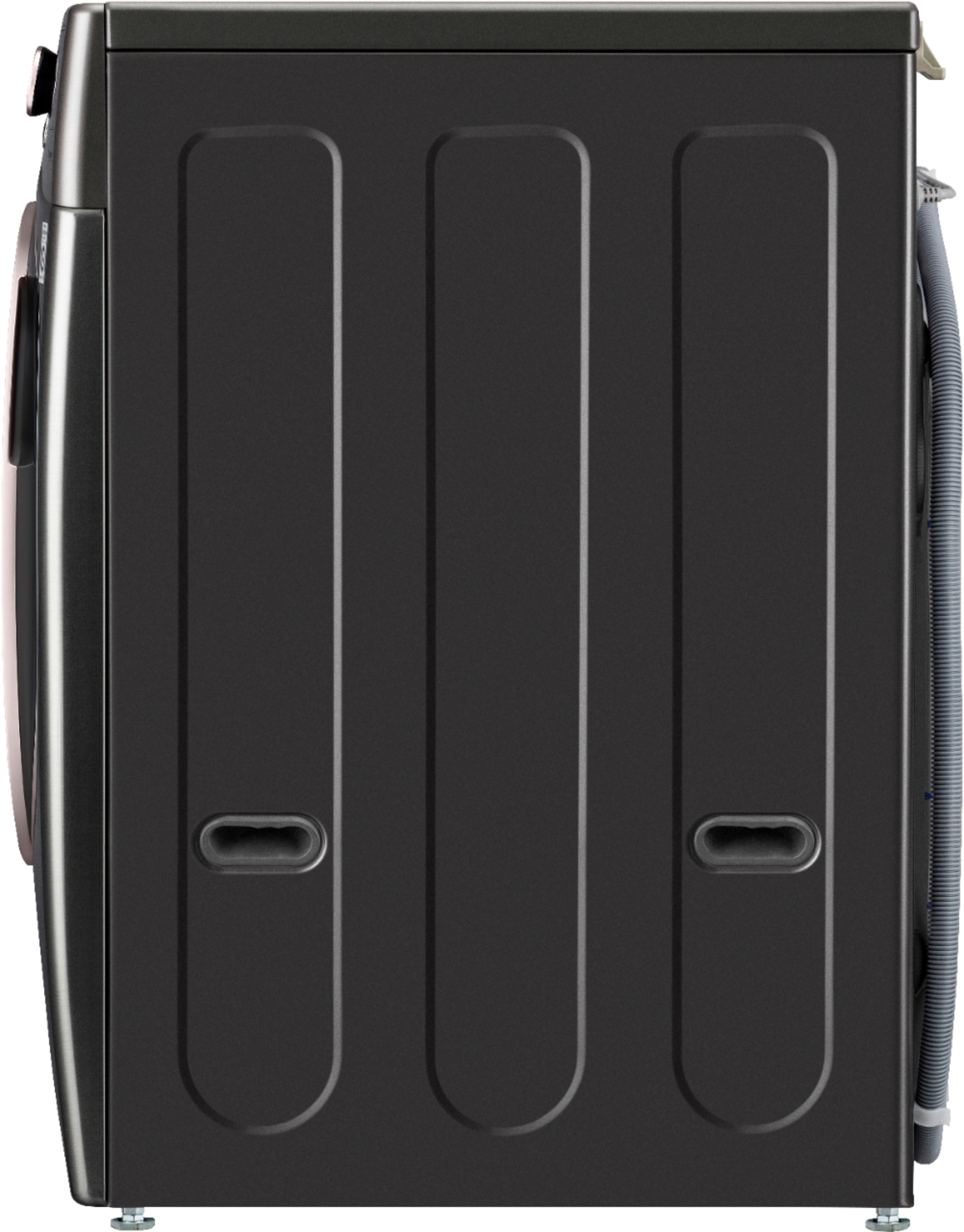 Alt View 17. LG - 4.5 Cu. Ft. High-Efficiency Stackable Smart Front Load Washer with Steam and Built-In Intelligence - Black Steel.