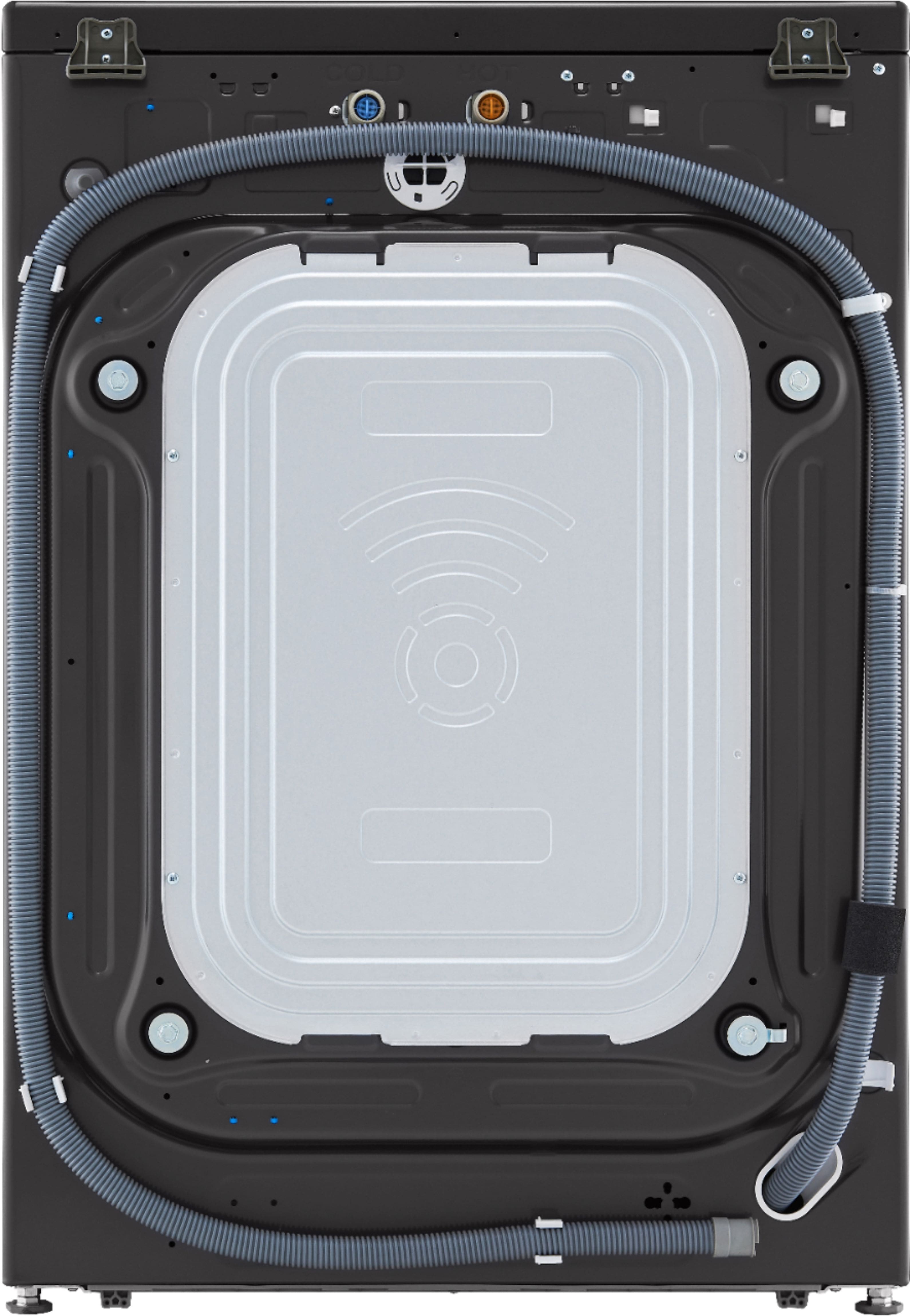 Alt View 18. LG - 4.5 Cu. Ft. High-Efficiency Stackable Smart Front Load Washer with Steam and Built-In Intelligence - Black Steel.