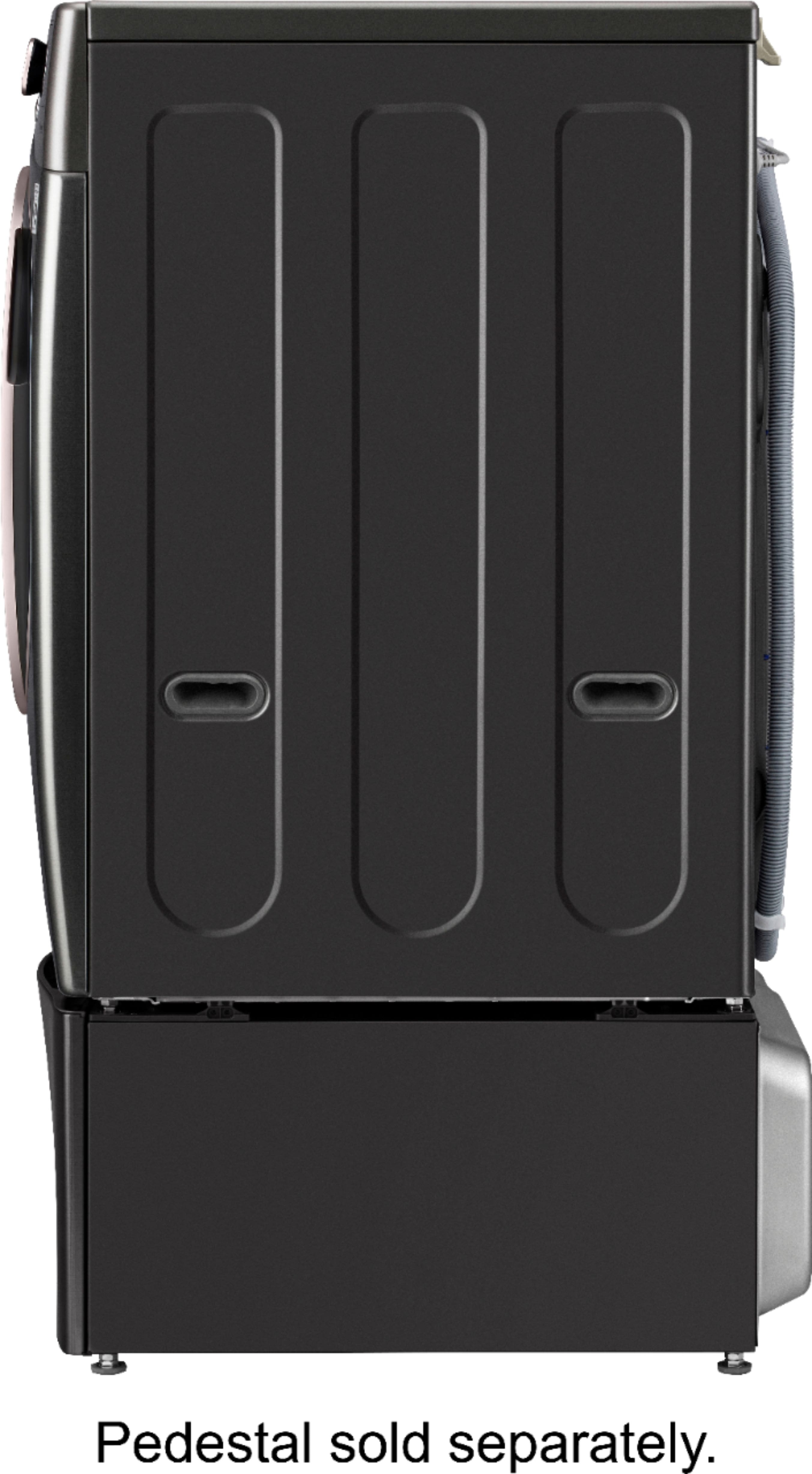 Alt View 21. LG - 4.5 Cu. Ft. High-Efficiency Stackable Smart Front Load Washer with Steam and Built-In Intelligence - Black Steel.