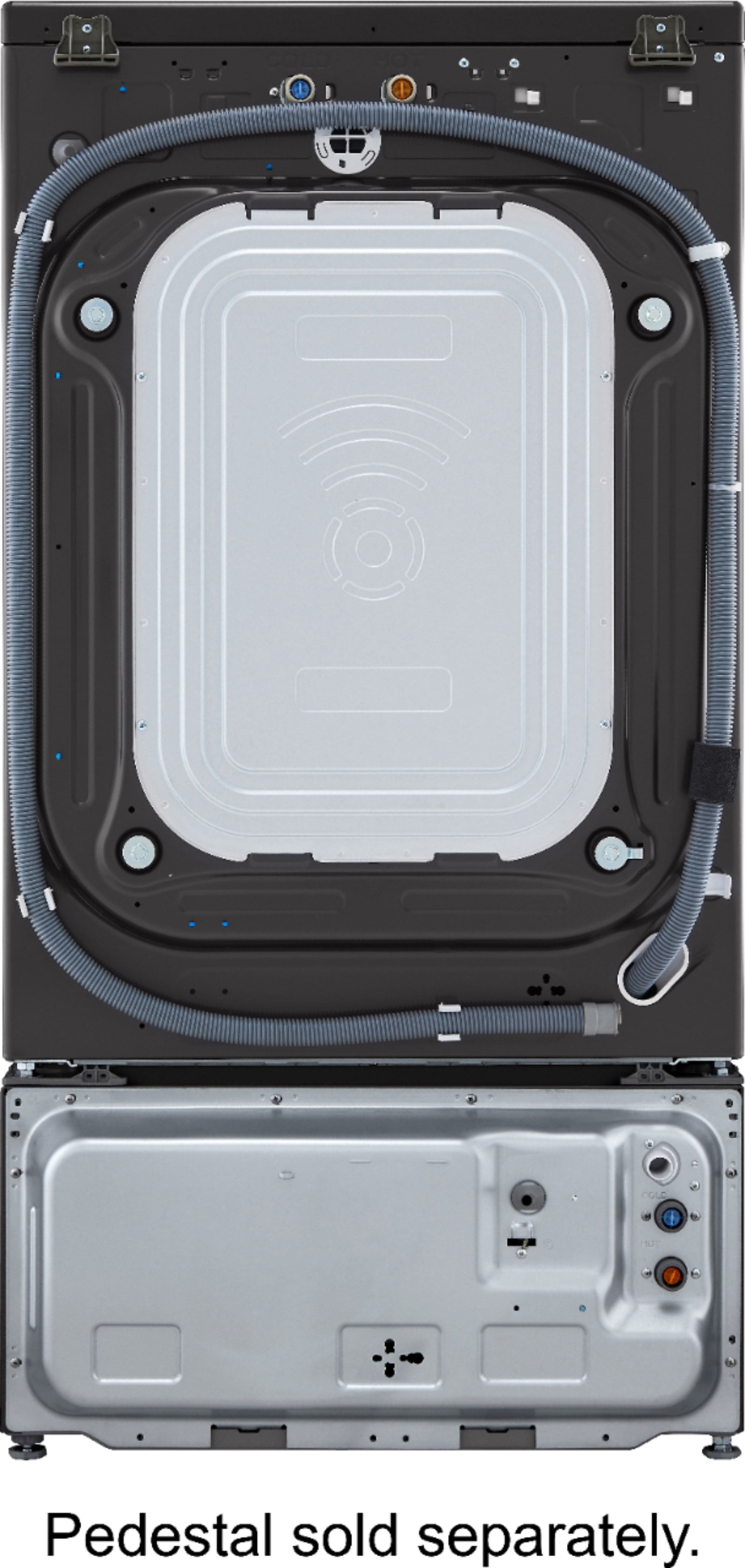 Alt View 22. LG - 4.5 Cu. Ft. High-Efficiency Stackable Smart Front Load Washer with Steam and Built-In Intelligence - Black Steel.