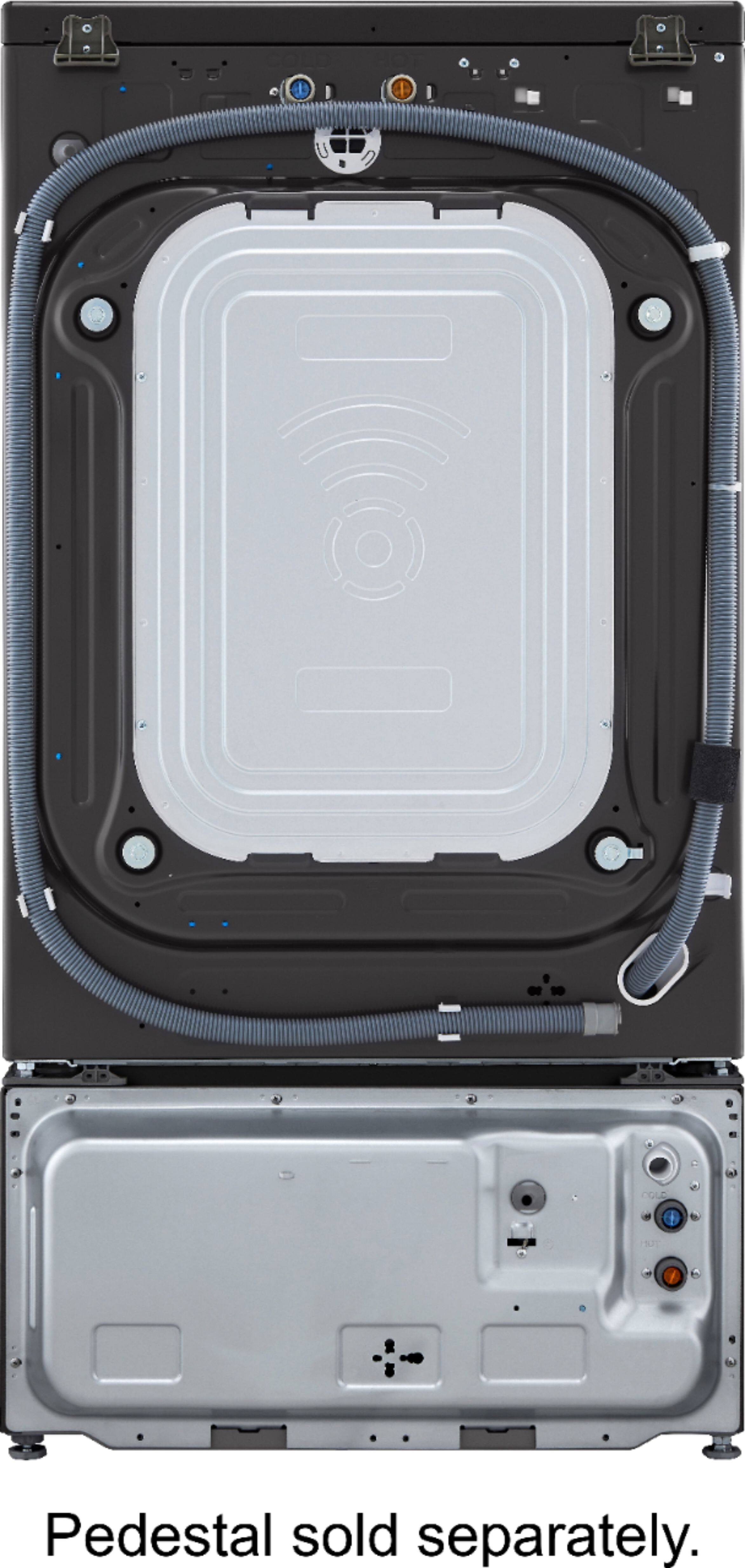 Alt View 22. LG - 4.5 Cu. Ft. High-Efficiency Stackable Smart Front Load Washer with Steam and Built-In Intelligence - Black Steel.