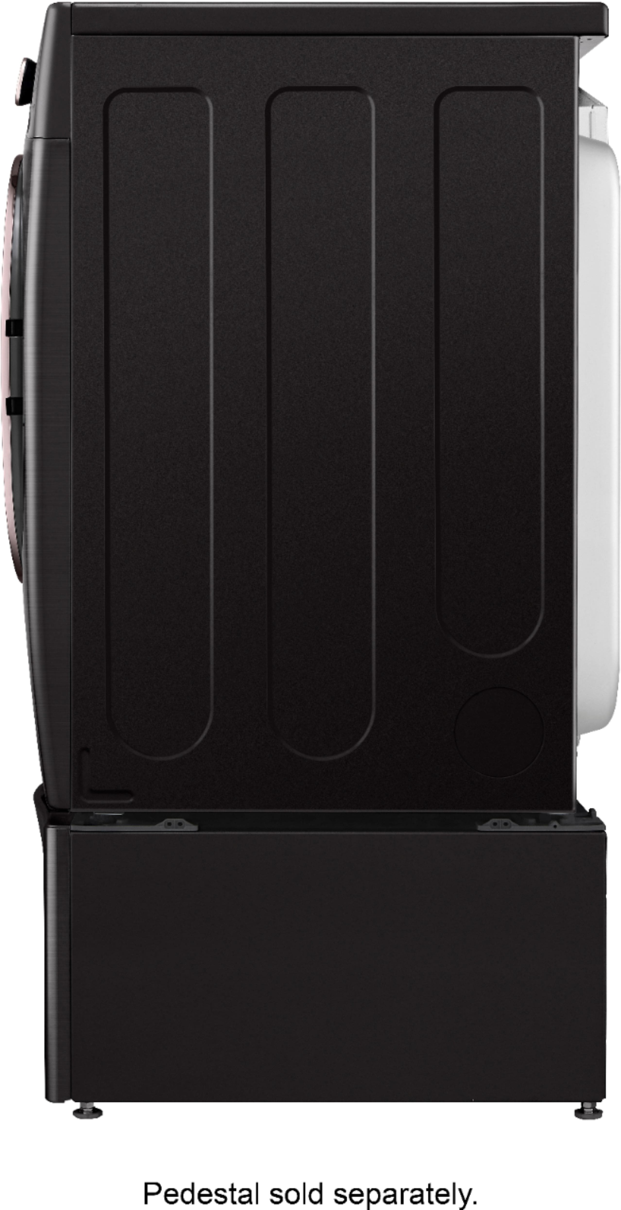 Alt View 28. LG - 4.5 Cu. Ft. High-Efficiency Stackable Smart Front Load Washer with Steam and Built-In Intelligence - Black Steel.