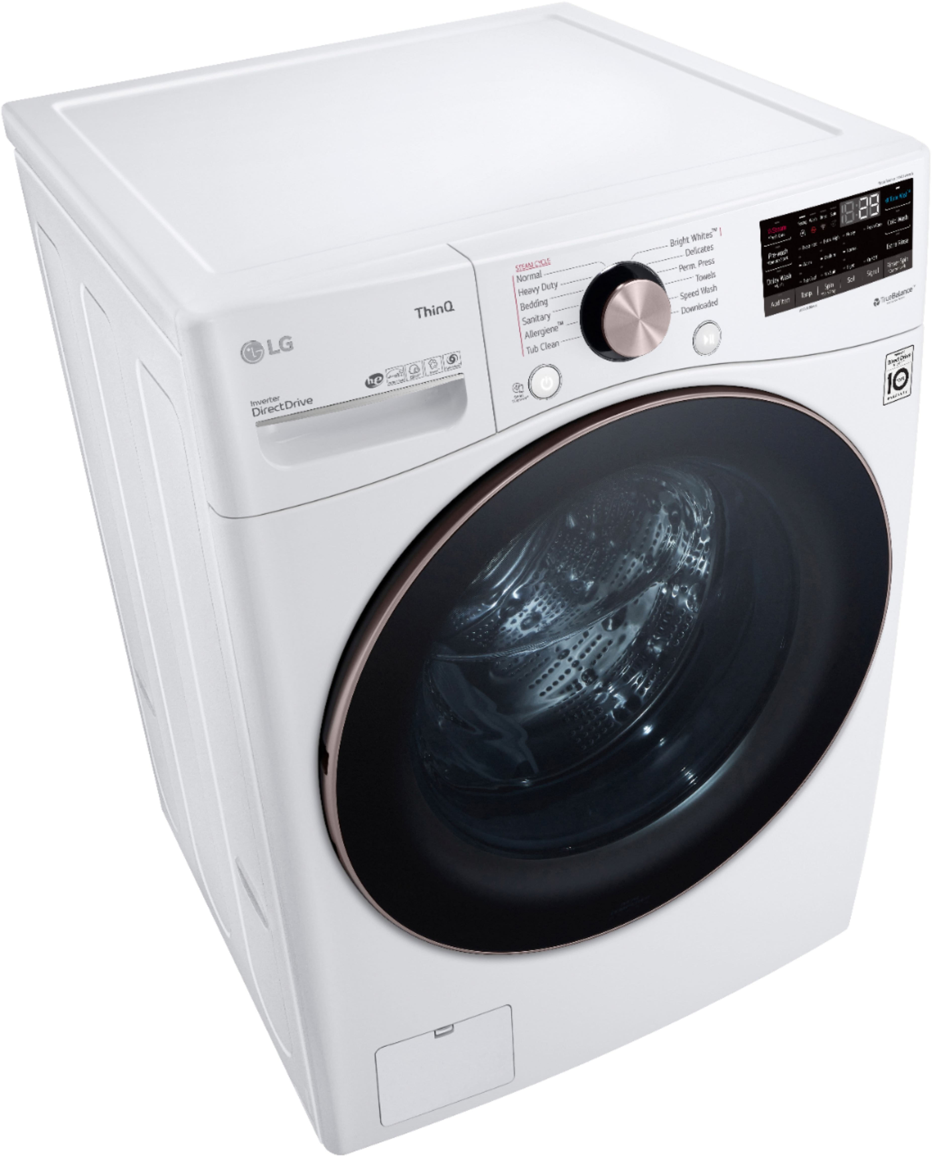 Alt View 18. LG - 4.5 Cu. Ft. High-Efficiency Stackable Smart Front Load Washer with Steam and Built-In Intelligence - White.
