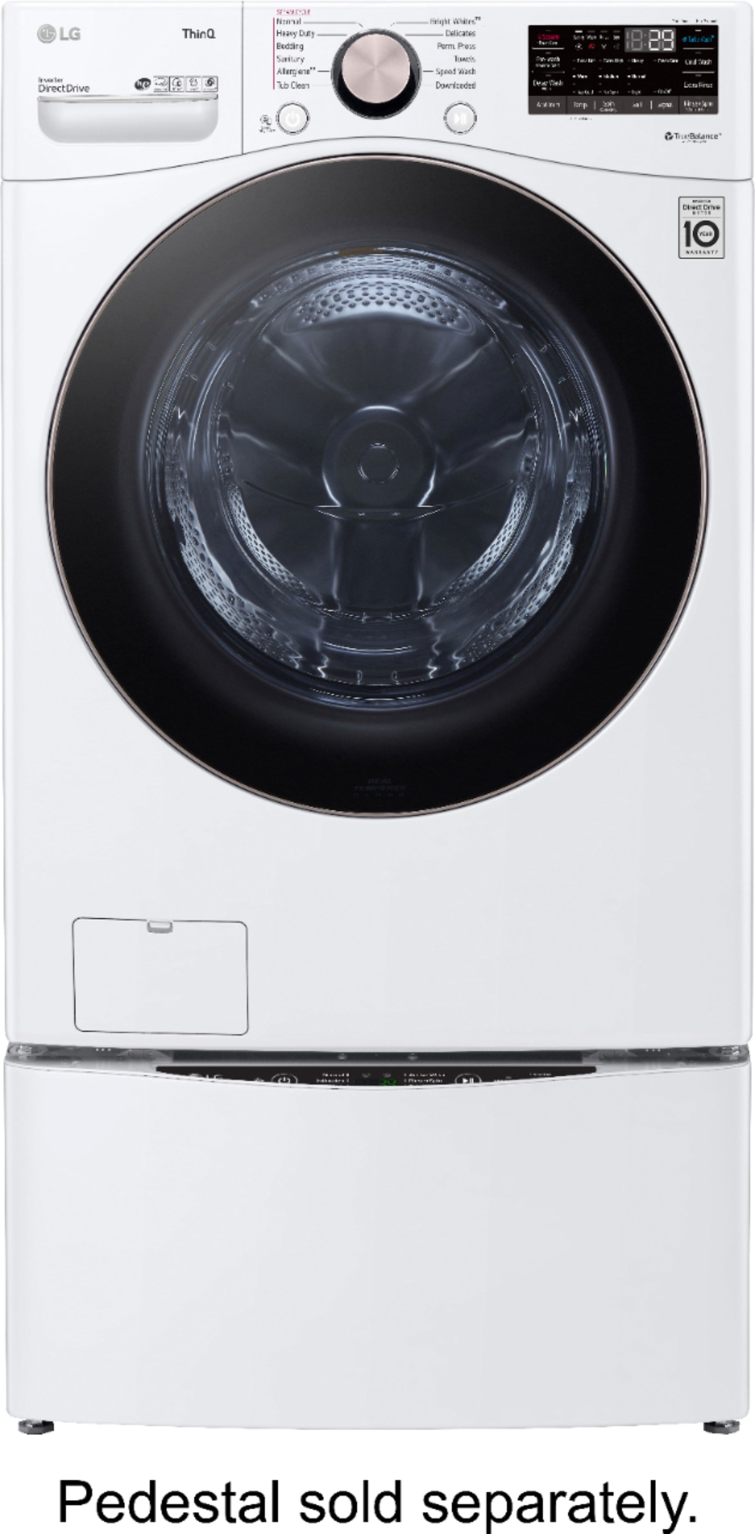 Alt View 19. LG - 4.5 Cu. Ft. High-Efficiency Stackable Smart Front Load Washer with Steam and Built-In Intelligence - White.