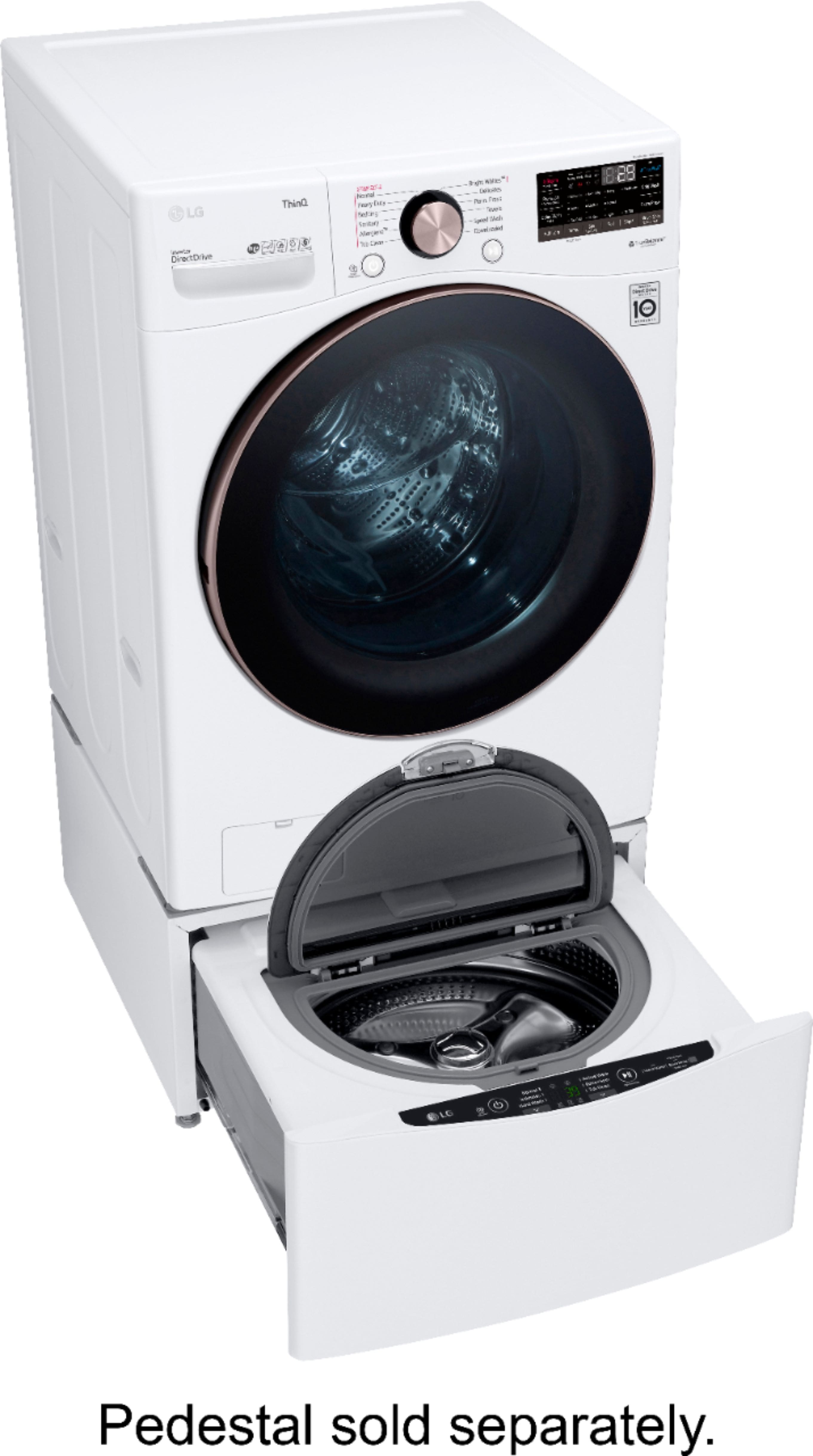 Alt View 20. LG - 4.5 Cu. Ft. High-Efficiency Stackable Smart Front Load Washer with Steam and Built-In Intelligence - White.