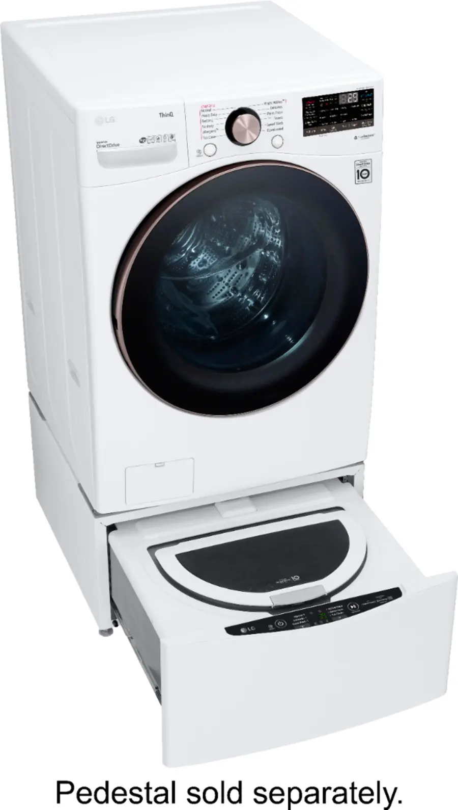 Alt View 21. LG - 4.5 Cu. Ft. High-Efficiency Stackable Smart Front Load Washer with Steam and Built-In Intelligence - White.