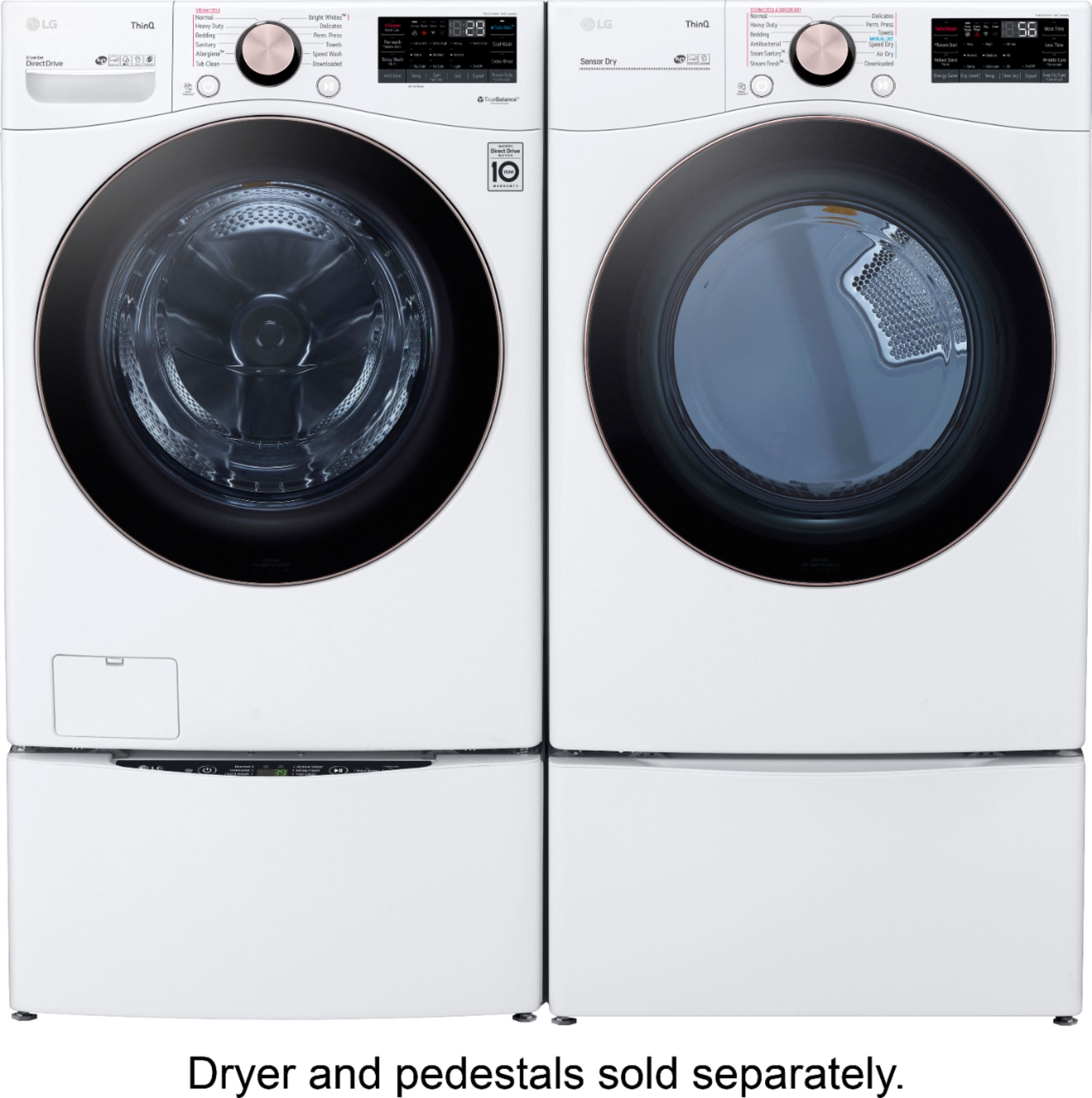 Alt View 25. LG - 4.5 Cu. Ft. High-Efficiency Stackable Smart Front Load Washer with Steam and Built-In Intelligence - White.