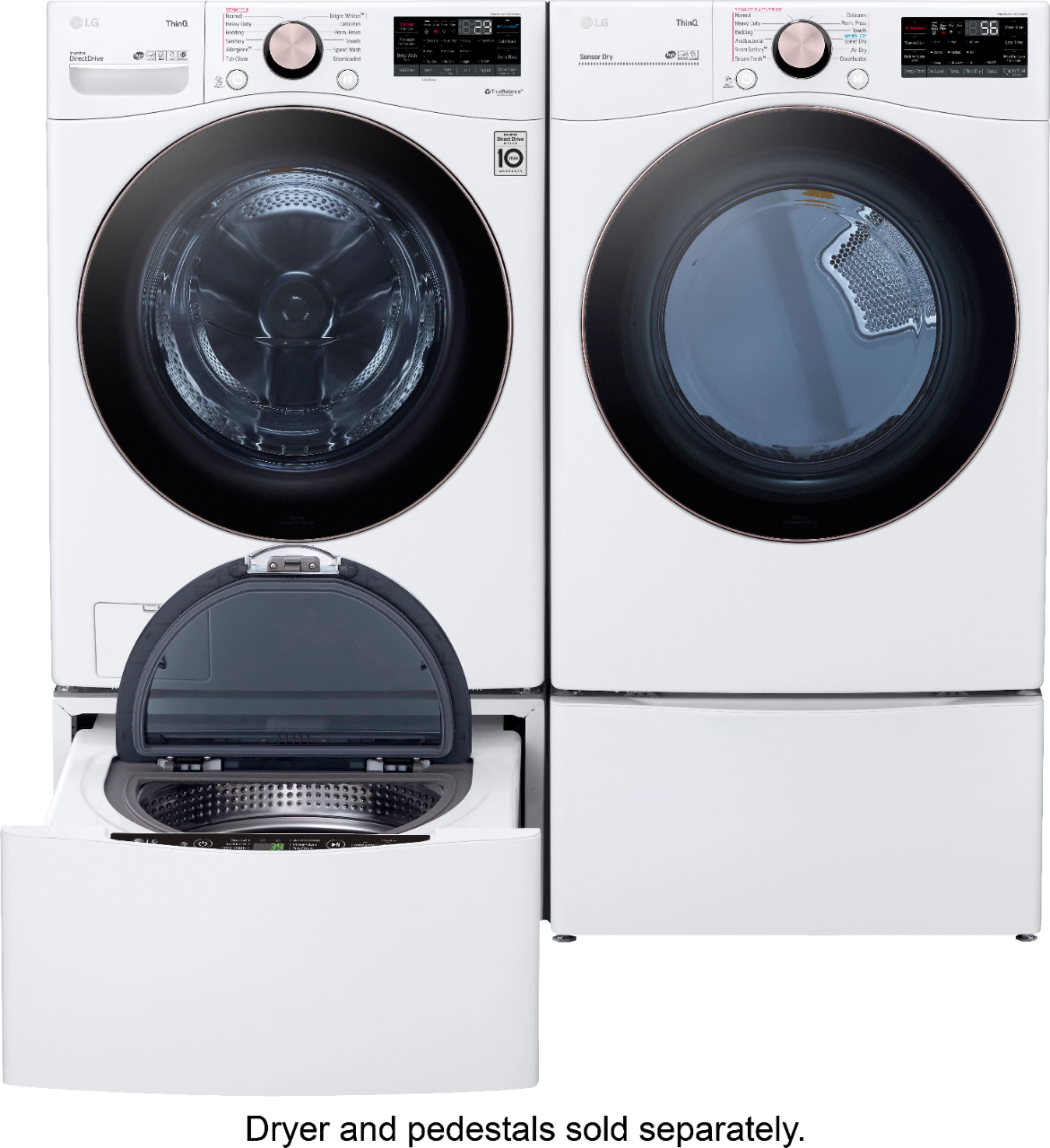 Alt View 26. LG - 4.5 Cu. Ft. High-Efficiency Stackable Smart Front Load Washer with Steam and Built-In Intelligence - White.