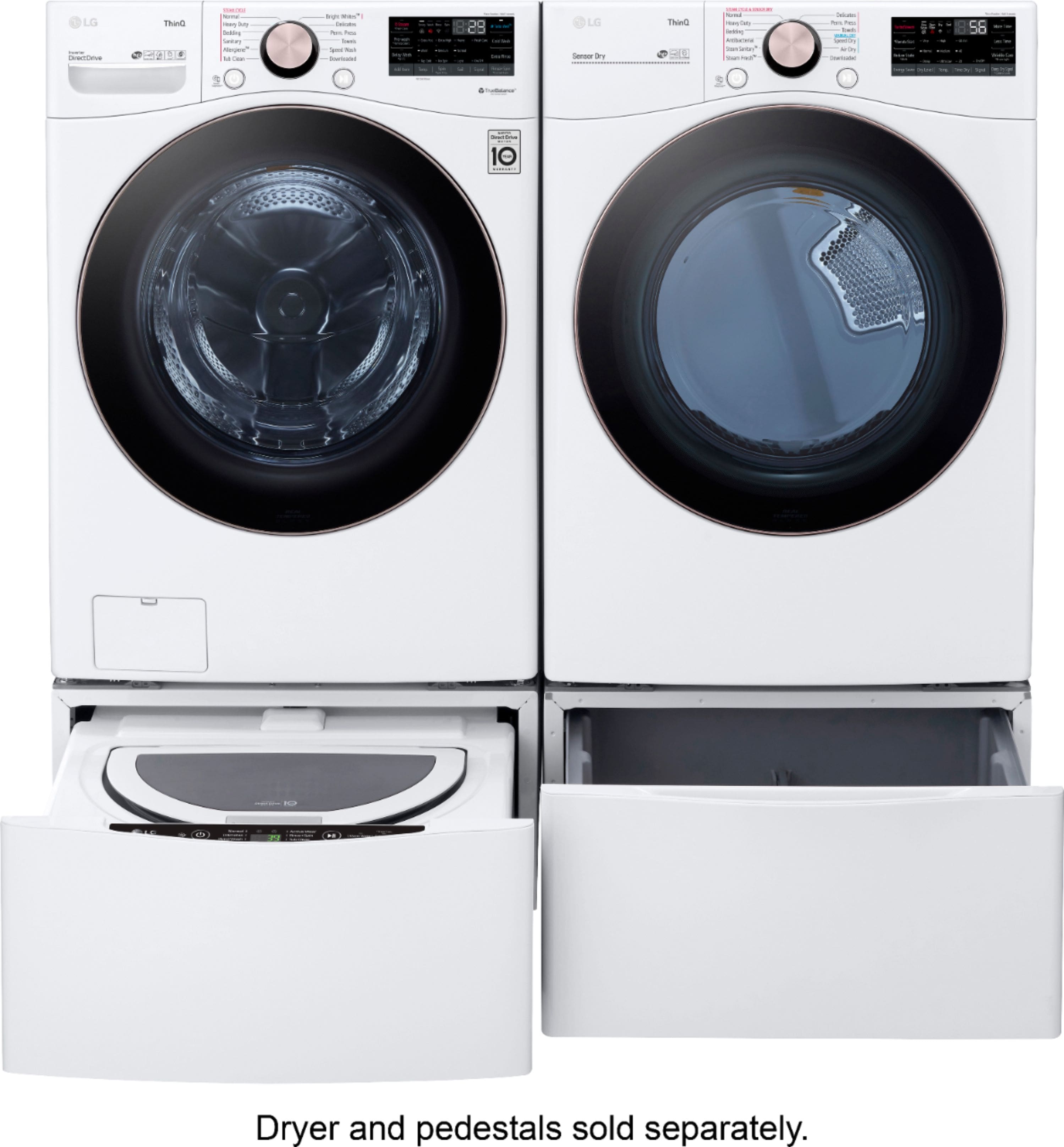 Alt View 27. LG - 4.5 Cu. Ft. High-Efficiency Stackable Smart Front Load Washer with Steam and Built-In Intelligence - White.