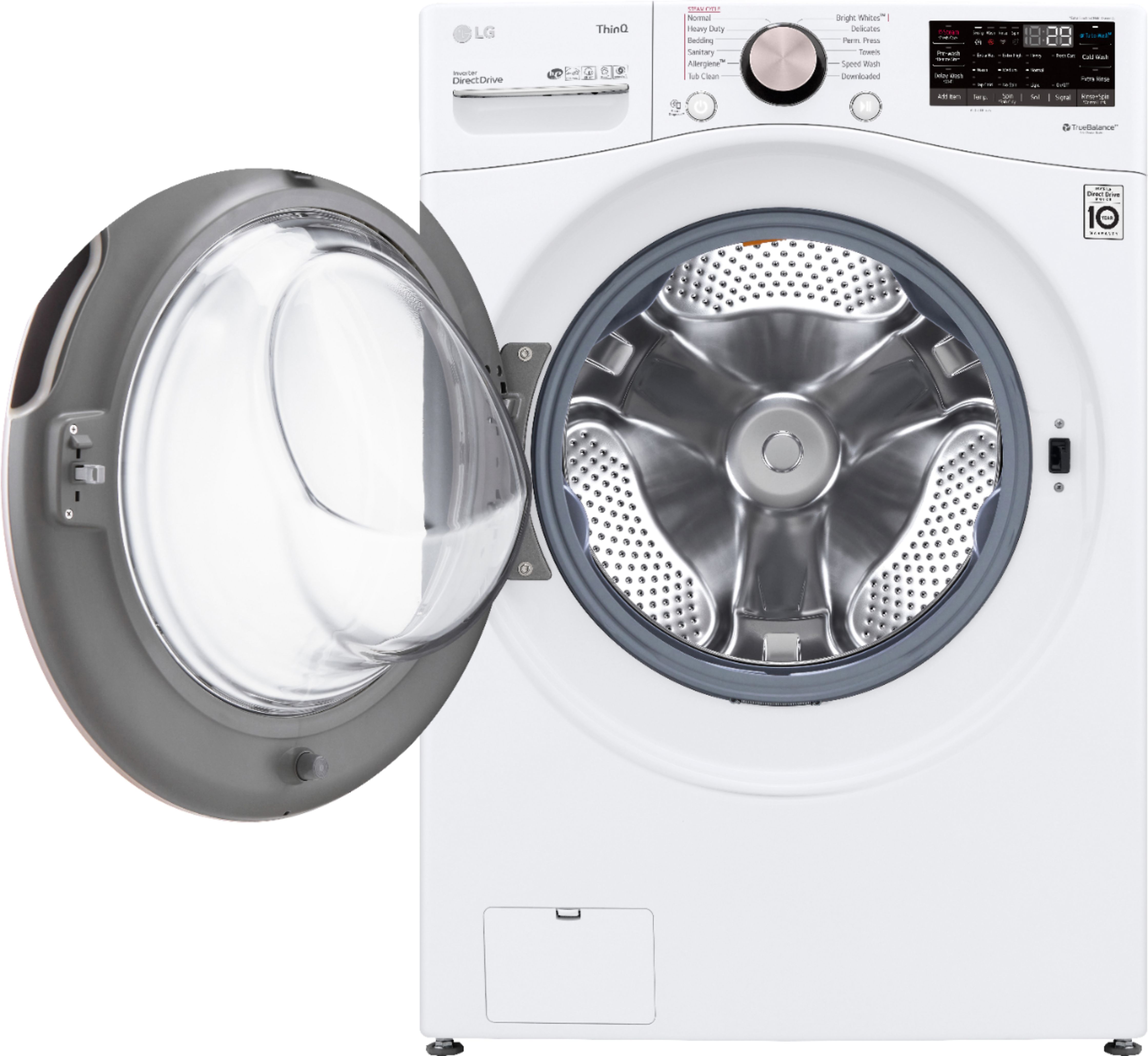 LG Front - and 4.5 with Washer WM4000HWA Load Stackable Cu. Steam Ft. Best Intelligence White Smart Built-In High-Efficiency Buy