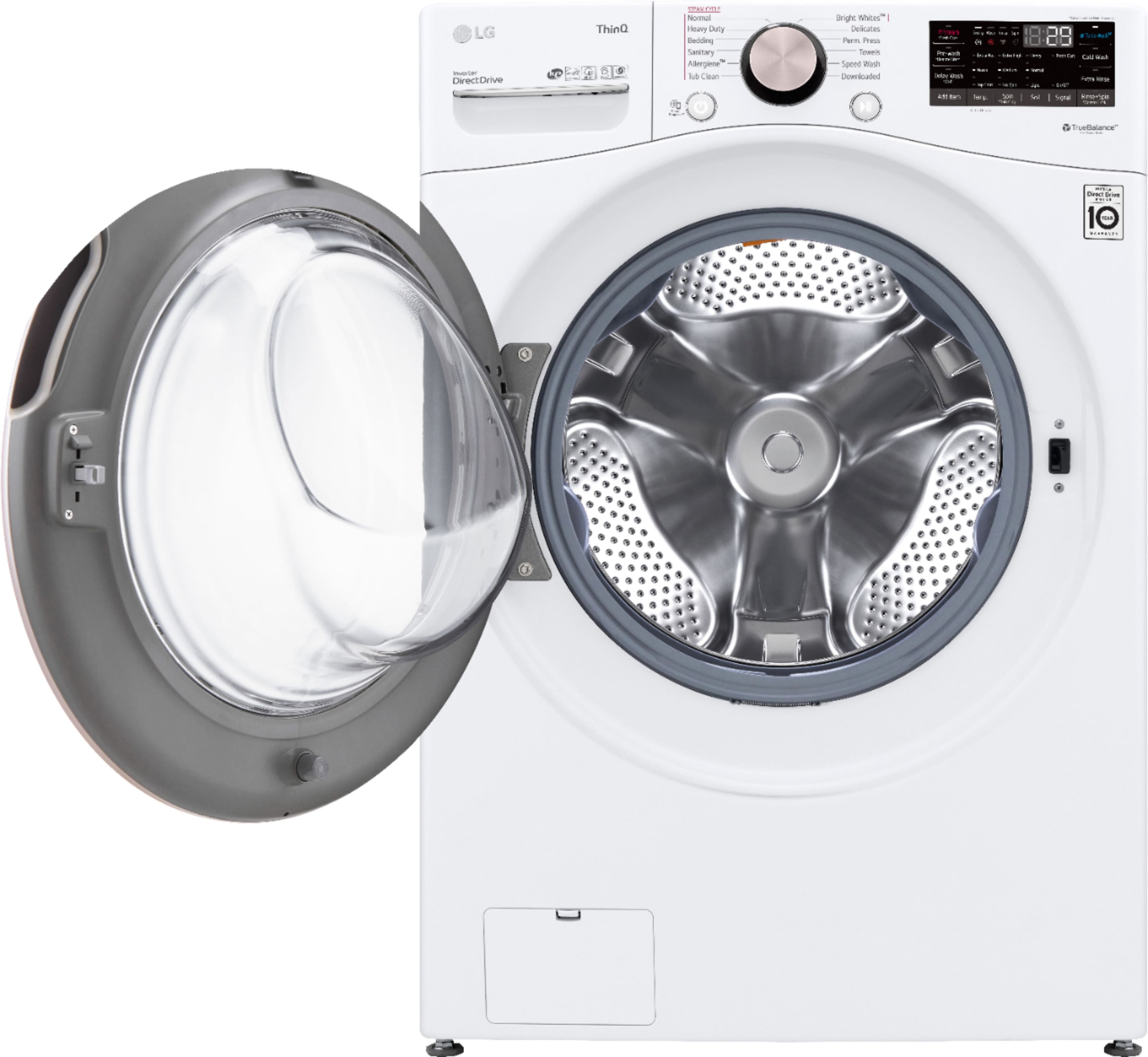 Alt View 11. LG - 4.5 Cu. Ft. High-Efficiency Stackable Smart Front Load Washer with Steam and Built-In Intelligence - White.