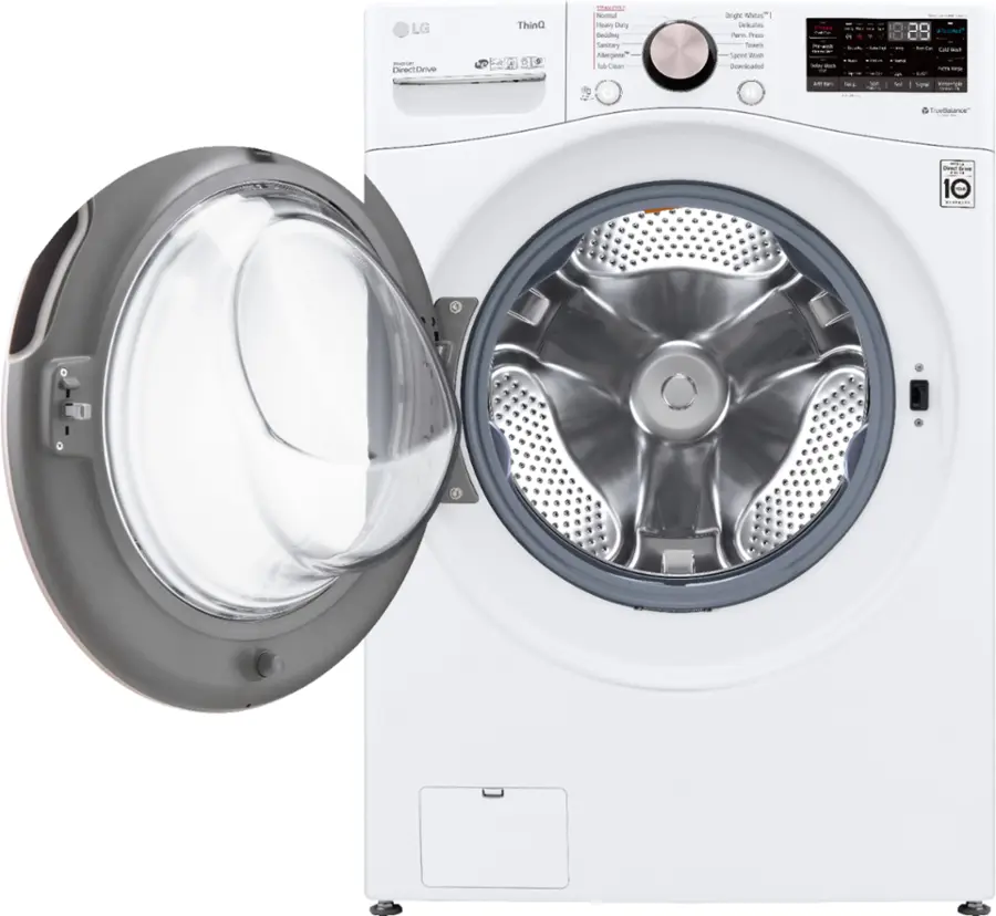 Alt View 11. LG - 4.5 Cu. Ft. High-Efficiency Stackable Smart Front Load Washer with Steam and Built-In Intelligence - White.