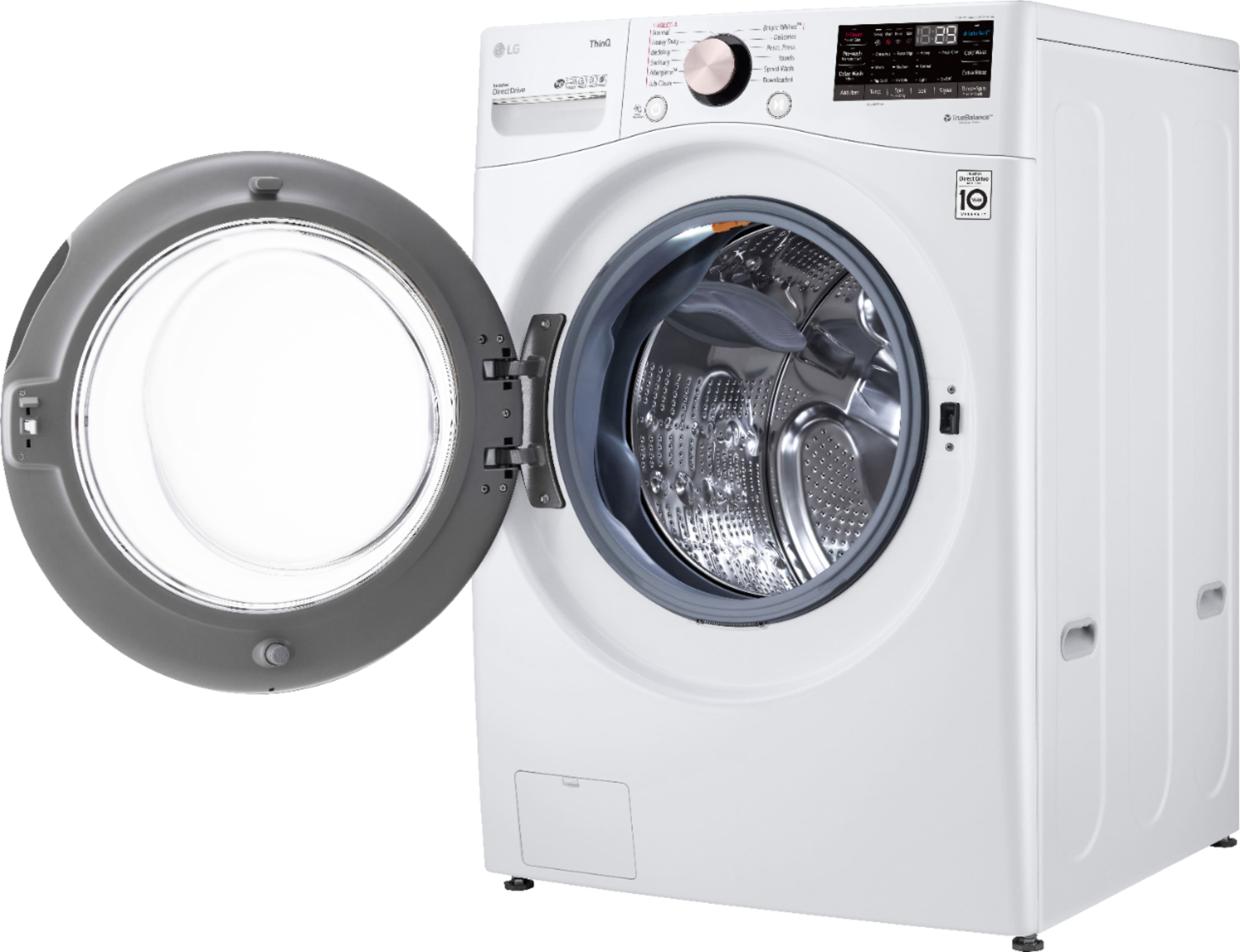 Alt View 13. LG - 4.5 Cu. Ft. High-Efficiency Stackable Smart Front Load Washer with Steam and Built-In Intelligence - White.