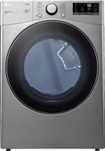 LG - 7.4 Cu. Ft. Stackable Smart Electric Dryer with Built In Intelligence - Graphite Steel - Front_Standard