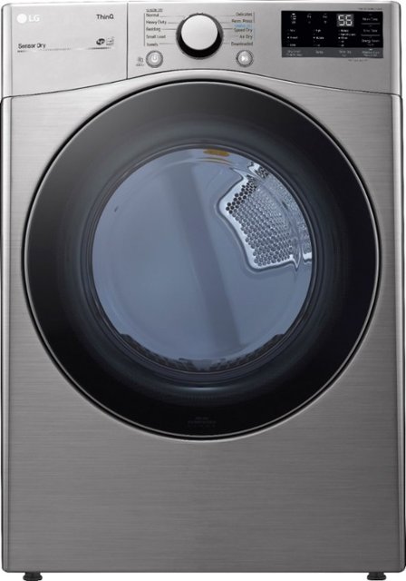 LG – 7.4 cu ft 10-Cycle Electric Dryer with Smart Wi-Fi, and Built In Intelligence – Graphite Steel