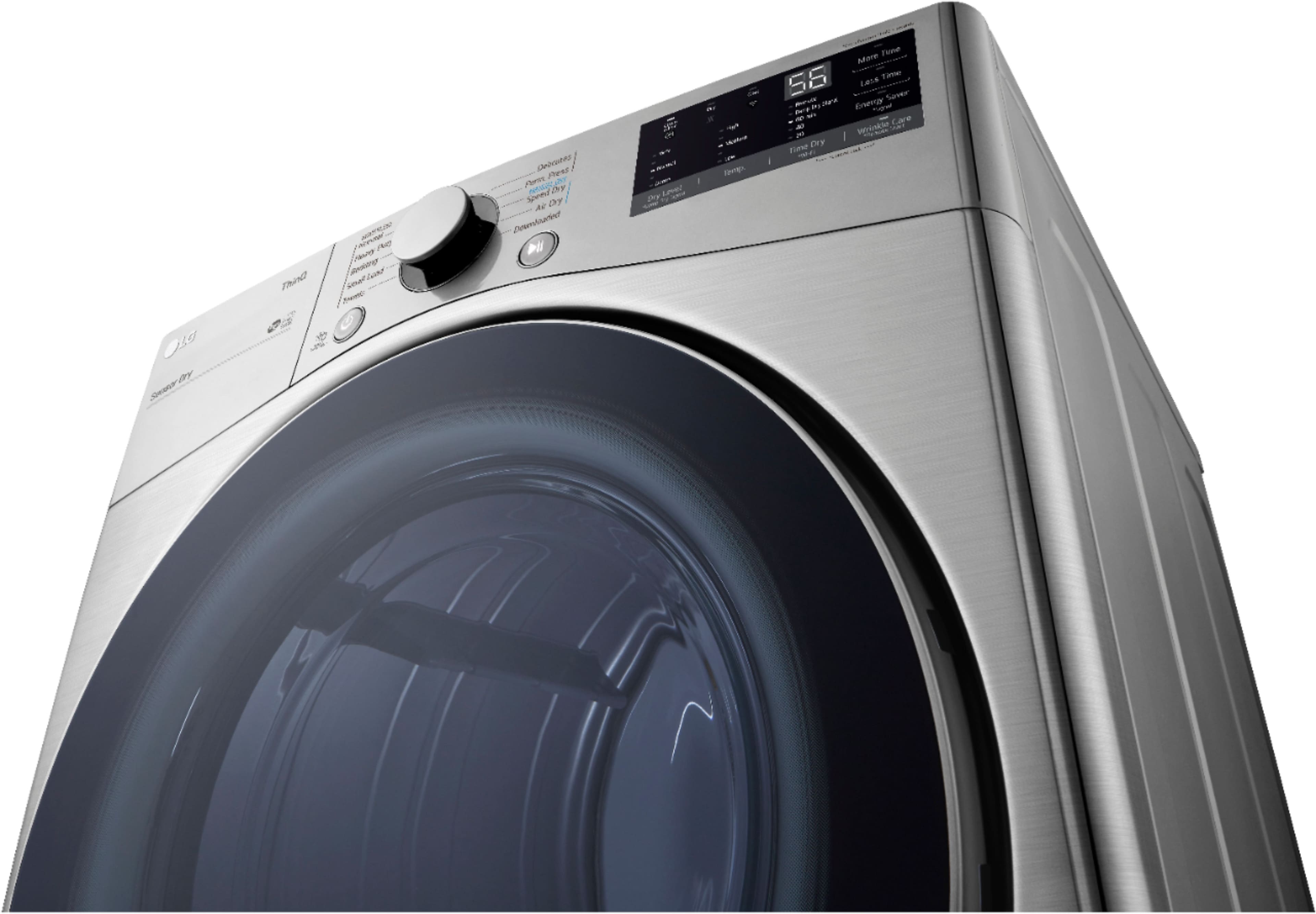 Alt View 15. LG - 7.4 Cu. Ft. Stackable Smart Electric Dryer with Built-In Intelligence - Graphite Steel.