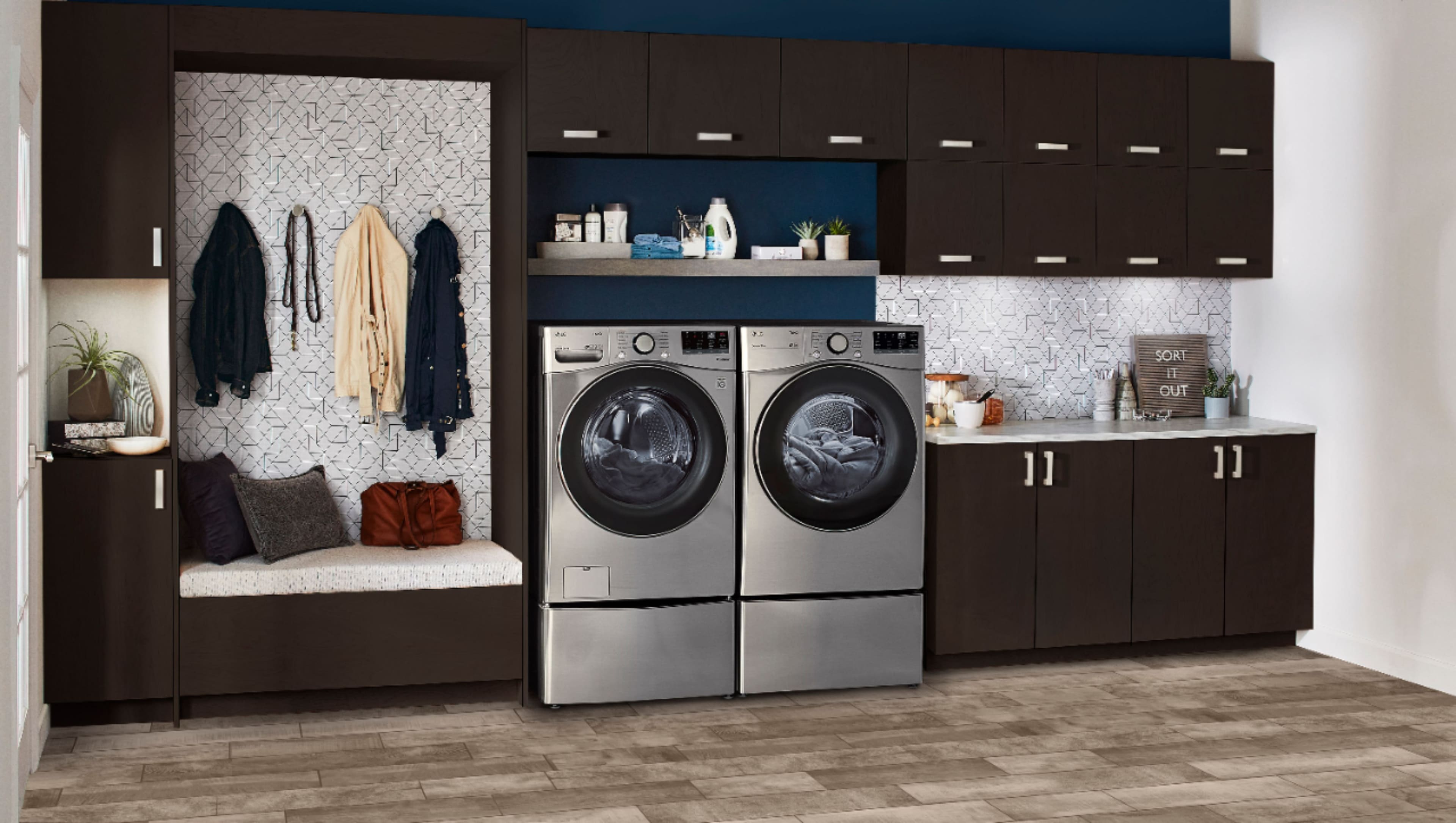 Alt View 26. LG - 7.4 Cu. Ft. Stackable Smart Electric Dryer with Built-In Intelligence - Graphite Steel.