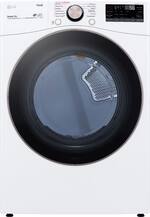 LG - 7.4 Cu. Ft. Stackable Smart Gas Dryer with Steam and Built-In Intelligence - White - Front_Standard