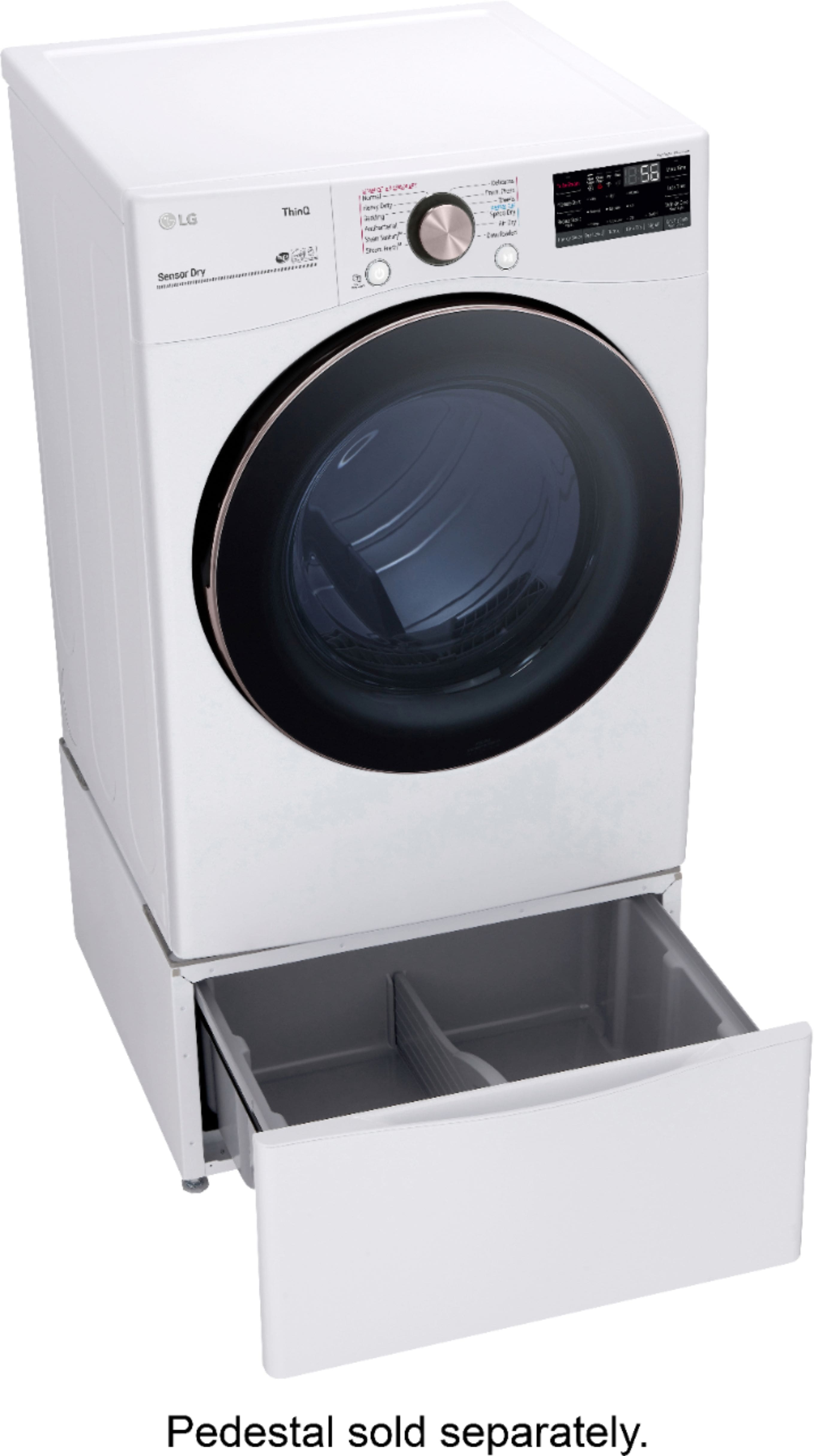 Alt View 17. LG - 7.4 Cu. Ft. Stackable Smart Gas Dryer with Steam and Built-In Intelligence - White.