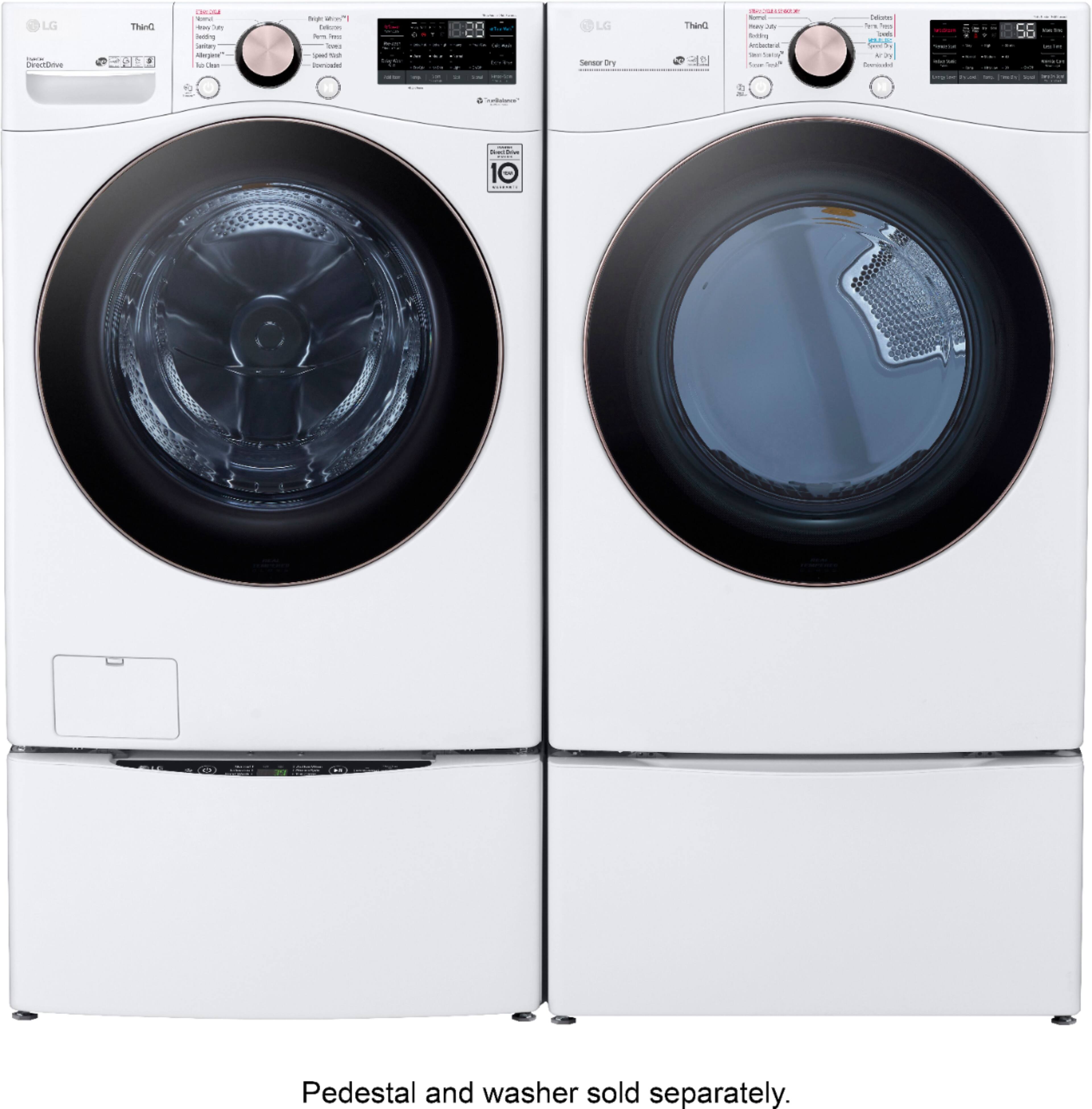 Alt View 25. LG - 7.4 Cu. Ft. Stackable Smart Gas Dryer with Steam and Built-In Intelligence - White.