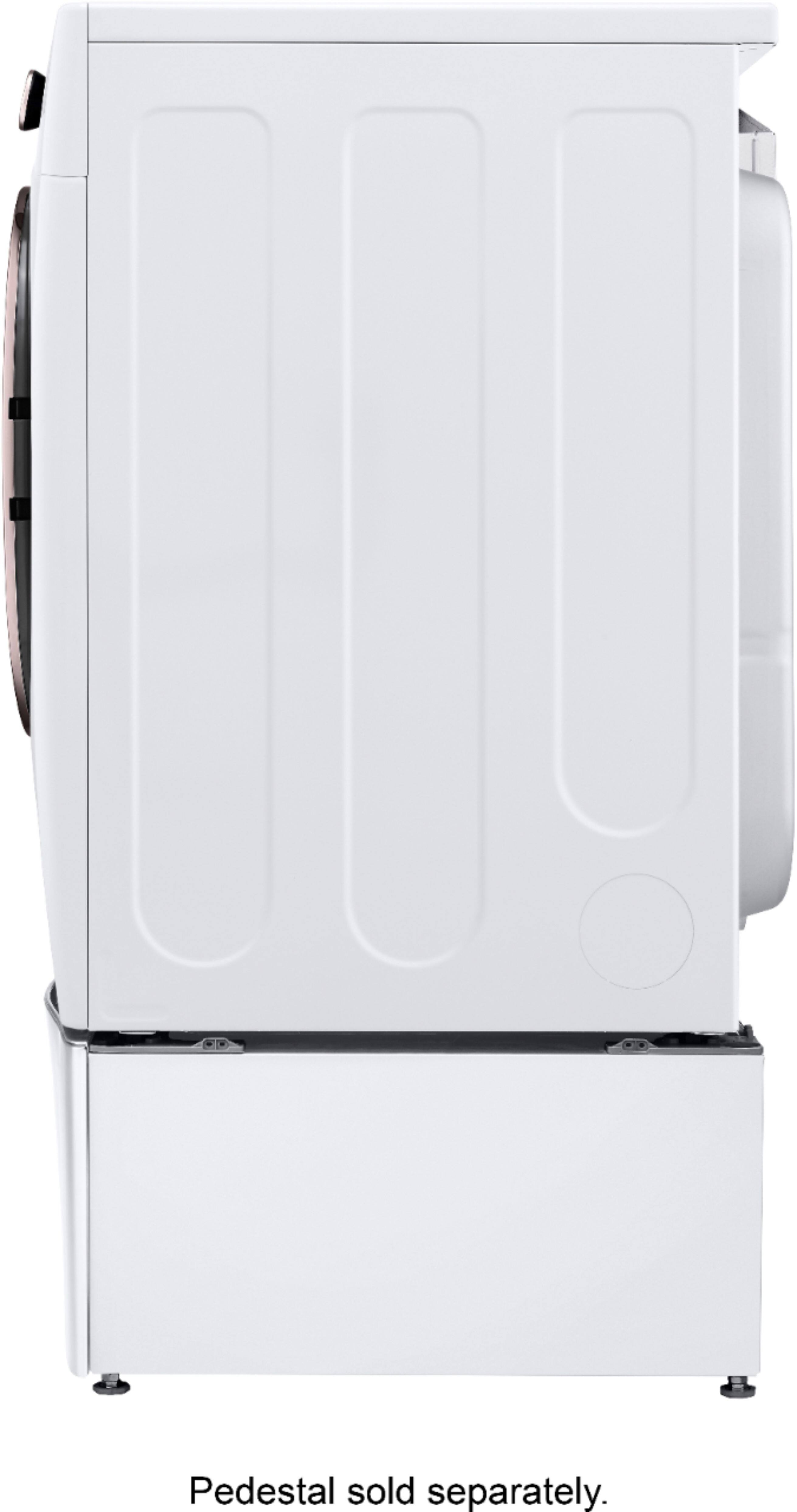 Alt View 26. LG - 7.4 Cu. Ft. Stackable Smart Gas Dryer with Steam and Built-In Intelligence - White.