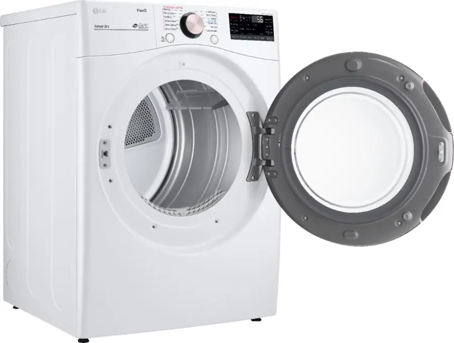 Alt View 6. LG - 7.4 Cu. Ft. Stackable Smart Gas Dryer with Steam and Built-In Intelligence - White.