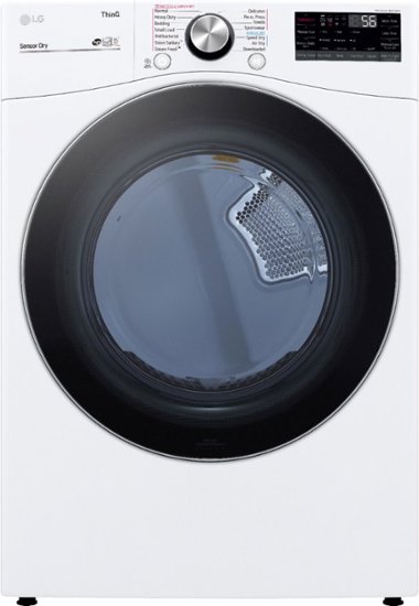 LG - 7.4 Cu. Ft. Stackable Smart Electric Dryer with Steam and Built In Intelligence - White