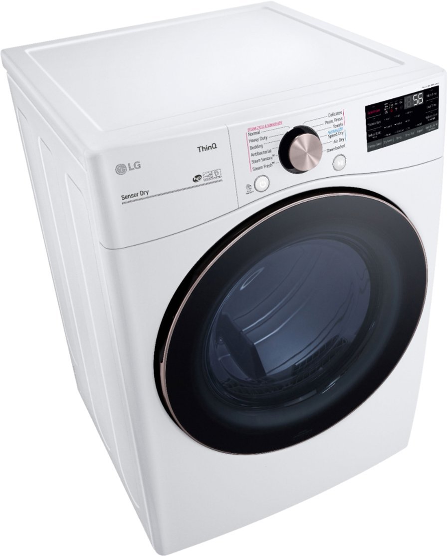 Zoom in on Alt View Zoom 11. LG - 7.4 Cu. Ft. Stackable Smart Electric Dryer with Steam and Built-In Intelligence - White.