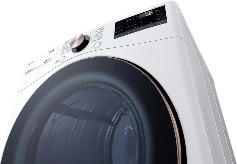 Alt View 14. LG - 7.4 Cu. Ft. Stackable Smart Electric Dryer with Steam and Built-In Intelligence - White.