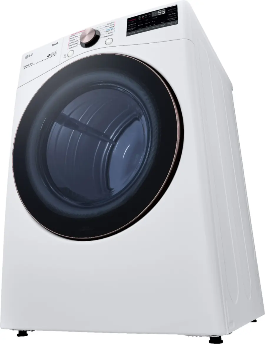 Alt View 15. LG - 7.4 Cu. Ft. Stackable Smart Electric Dryer with Steam and Built-In Intelligence - White.