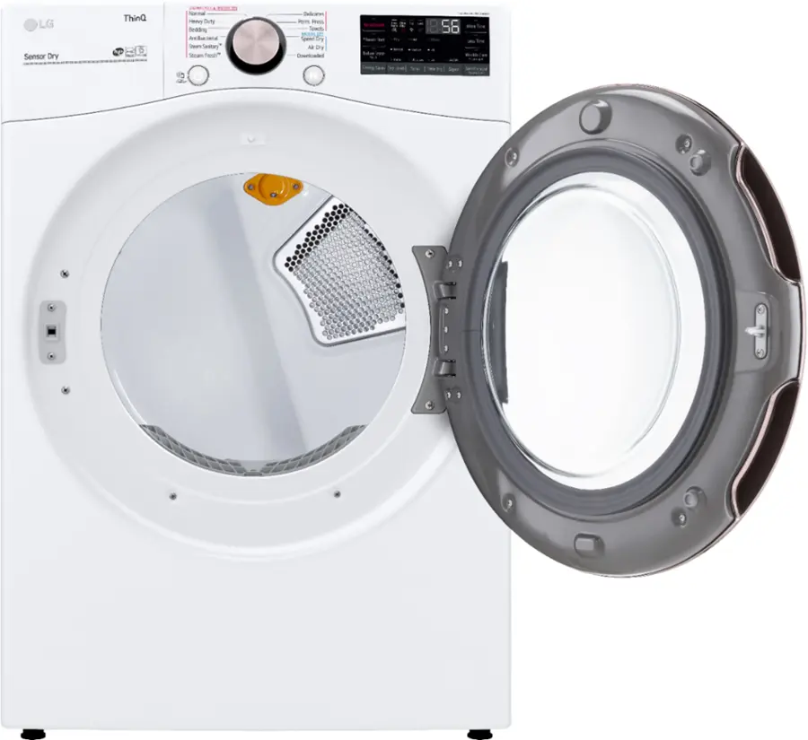 Alt View 16. LG - 7.4 Cu. Ft. Stackable Smart Electric Dryer with Steam and Built-In Intelligence - White.