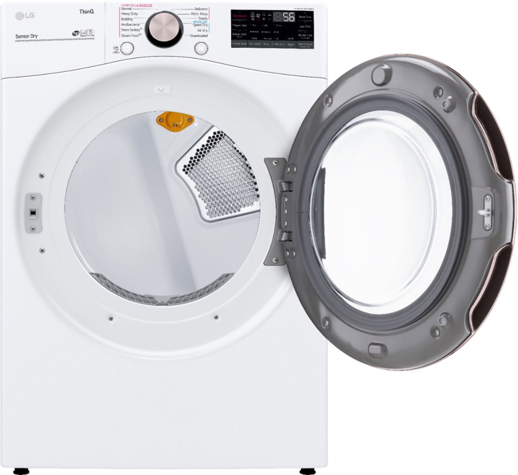 Zoom in on Alt View Zoom 16. LG - 7.4 Cu. Ft. Stackable Smart Electric Dryer with Steam and Built-In Intelligence - White.