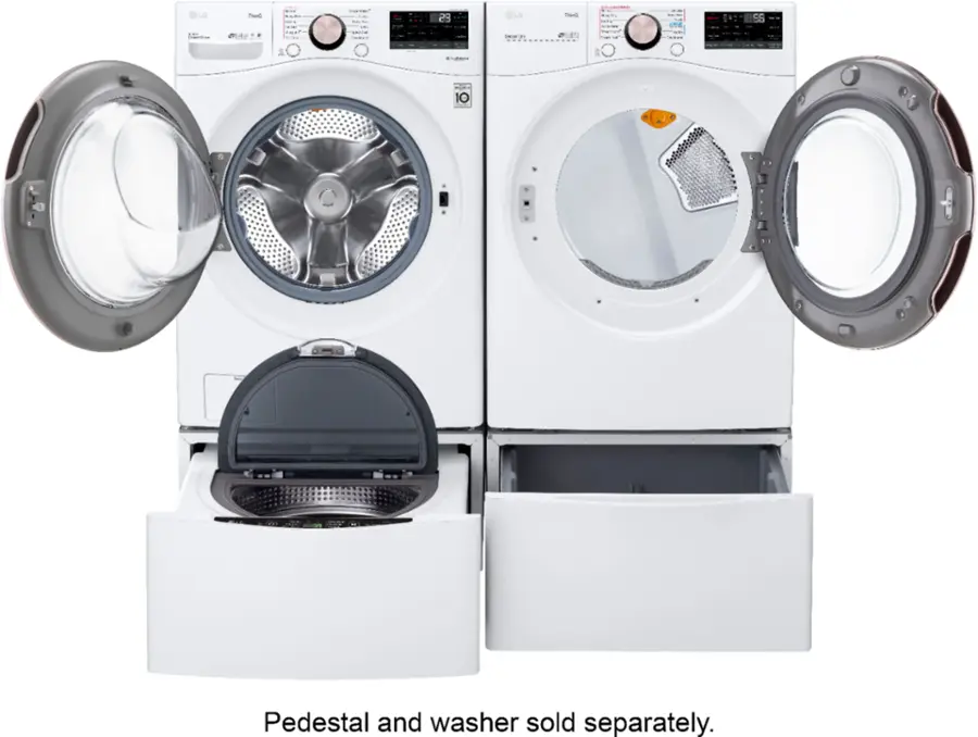 Alt View 18. LG - 7.4 Cu. Ft. Stackable Smart Electric Dryer with Steam and Built-In Intelligence - White.