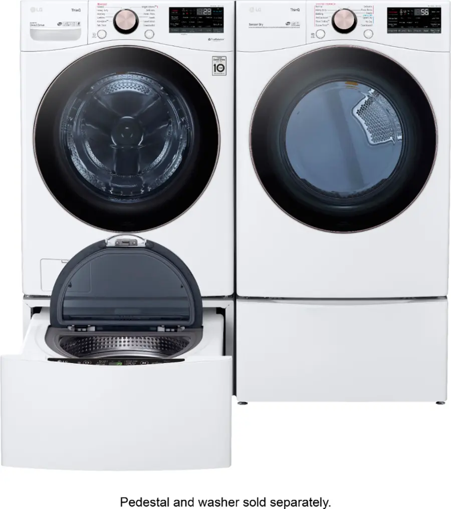 Alt View 20. LG - 7.4 Cu. Ft. Stackable Smart Electric Dryer with Steam and Built-In Intelligence - White.