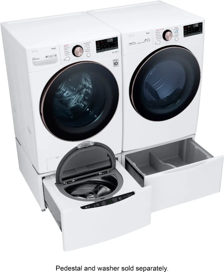 Alt View 23. LG - 7.4 Cu. Ft. Stackable Smart Electric Dryer with Steam and Built-In Intelligence - White.
