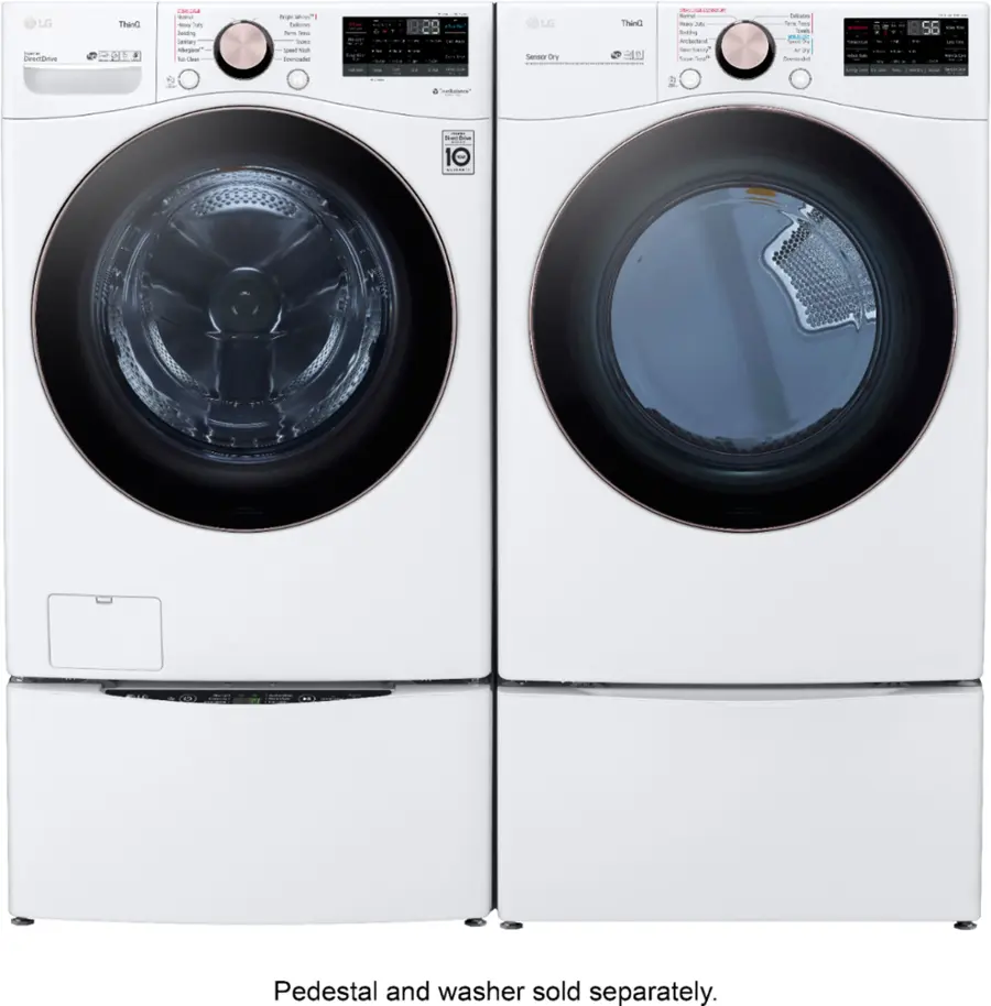 Alt View 25. LG - 7.4 Cu. Ft. Stackable Smart Electric Dryer with Steam and Built-In Intelligence - White.