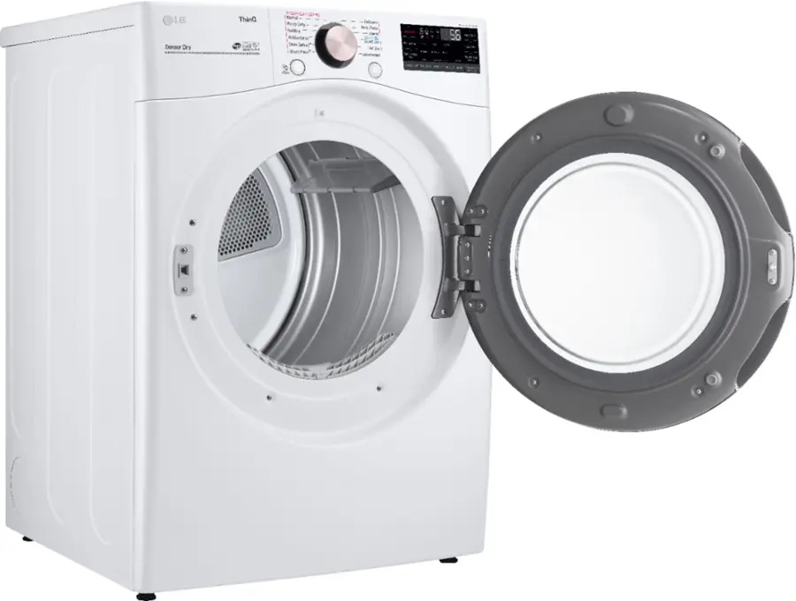 Alt View 2. LG - 7.4 Cu. Ft. Stackable Smart Electric Dryer with Steam and Built-In Intelligence - White.