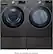 Angle. LG - 7.4 Cu. Ft. Stackable Smart Electric Dryer with Steam and Built-In Intelligence - Black Steel.