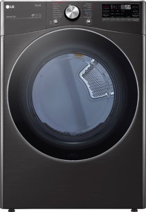 LG - 7.4 Cu. Ft. Stackable Smart Electric Dryer with Steam and Built In Intelligence - Black steel