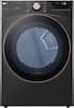 Front. LG - 7.4 Cu. Ft. Stackable Smart Electric Dryer with Steam and Built-In Intelligence - Black Steel.
