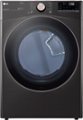 Front Zoom. LG - 7.4 Cu. Ft. Stackable Smart Electric Dryer with Steam and Built-In Intelligence - Black Steel.