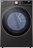 LG - 7.4 Cu. Ft. Stackable Smart Electric Dryer with Steam and Built-In Intelligence - Black Steel