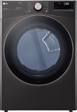 LG - 7.4 Cu. Ft. Stackable Smart Electric Dryer with Steam and Built-In Intelligence - Black Steel