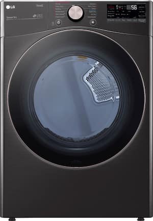 LG - 7.4 Cu. Ft. Stackable Smart Electric Dryer with Steam and Built-In Intelligence - Black Steel