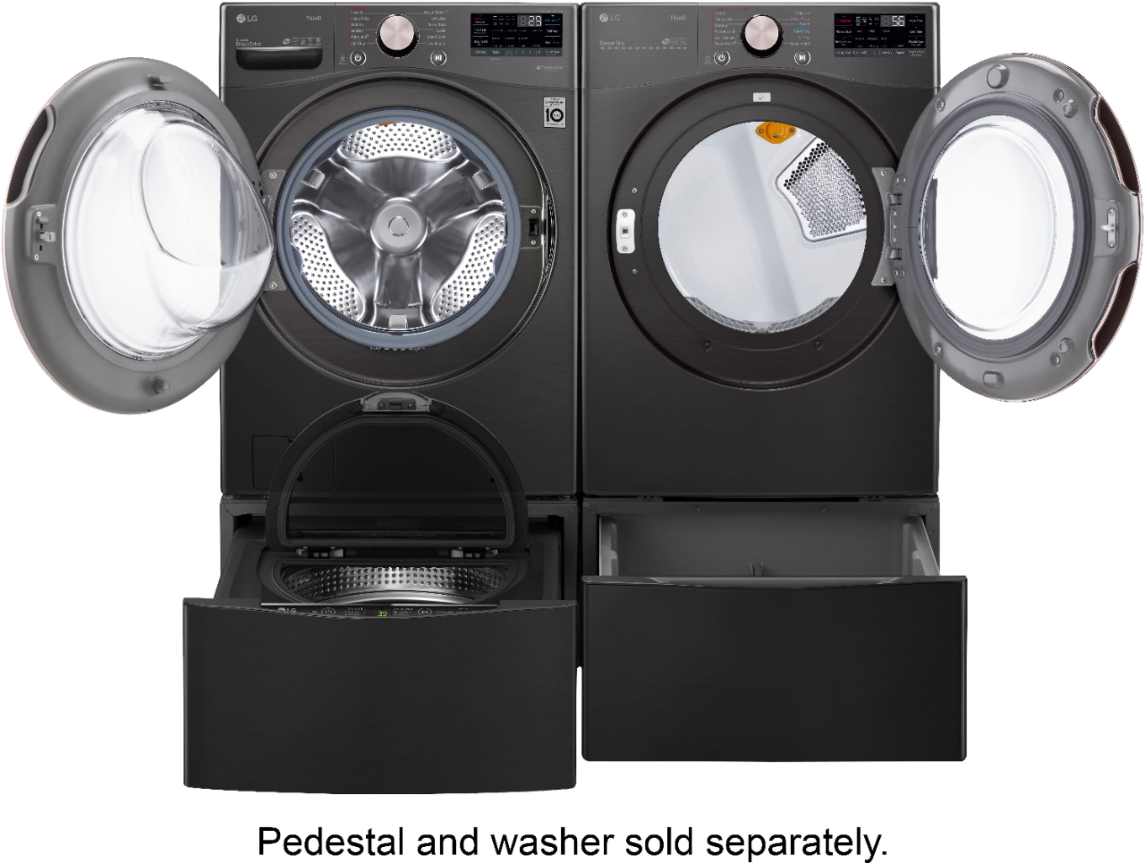 Alt View 23. LG - 7.4 Cu. Ft. Stackable Smart Electric Dryer with Steam and Built-In Intelligence - Black Steel.