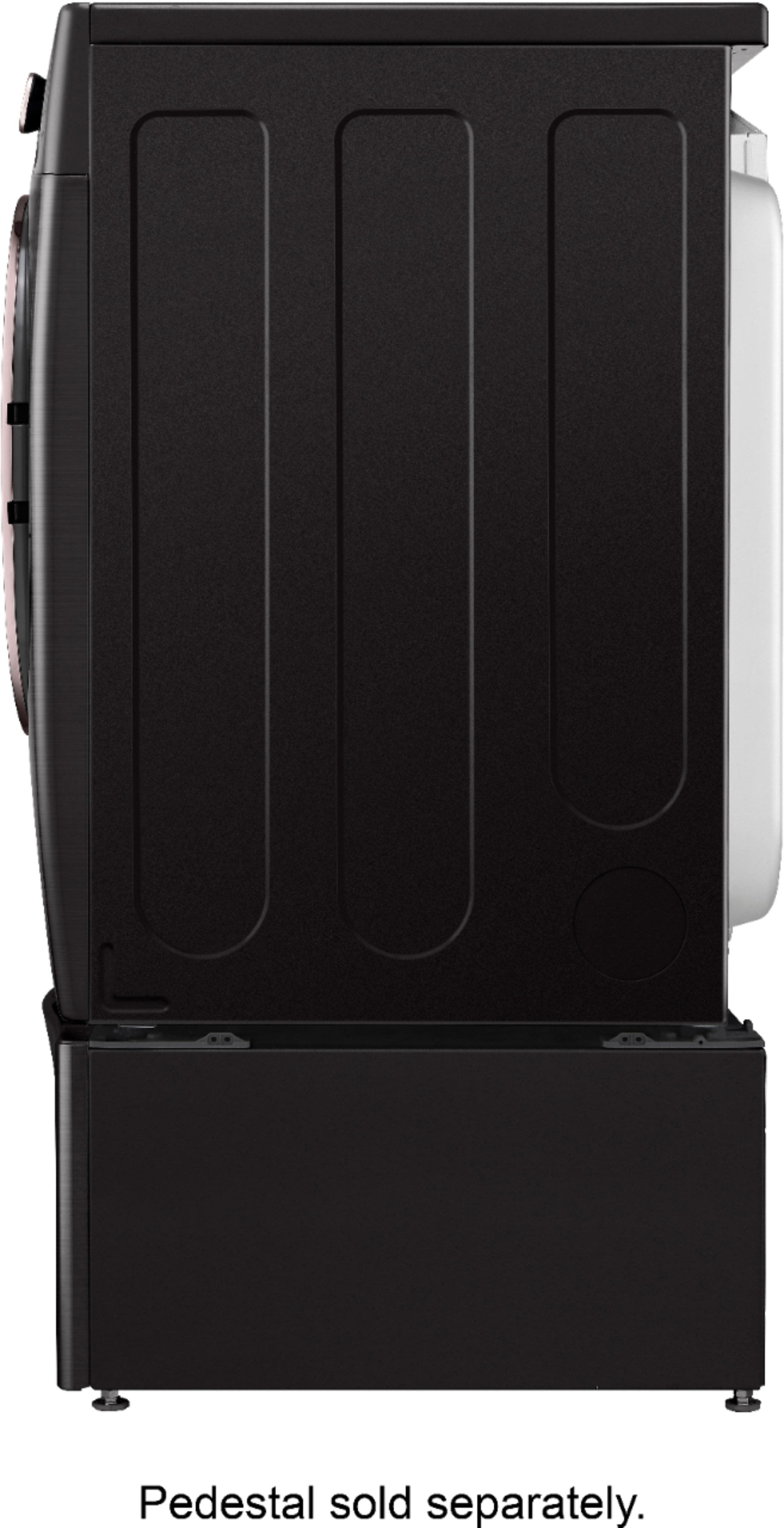 Alt View 25. LG - 7.4 Cu. Ft. Stackable Smart Electric Dryer with Steam and Built-In Intelligence - Black Steel.