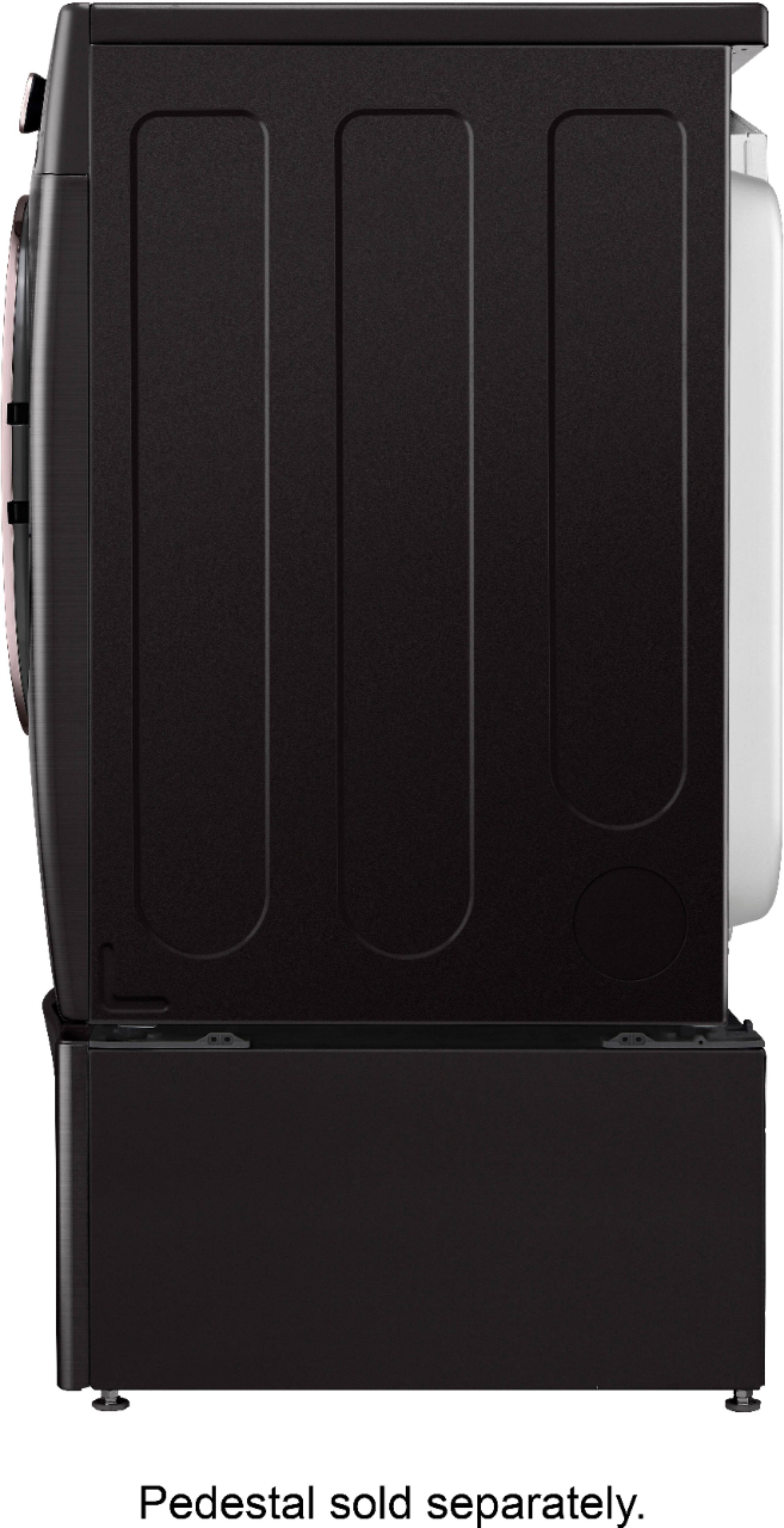 Alt View 25. LG - 7.4 Cu. Ft. Stackable Smart Electric Dryer with Steam and Built-In Intelligence - Black Steel.