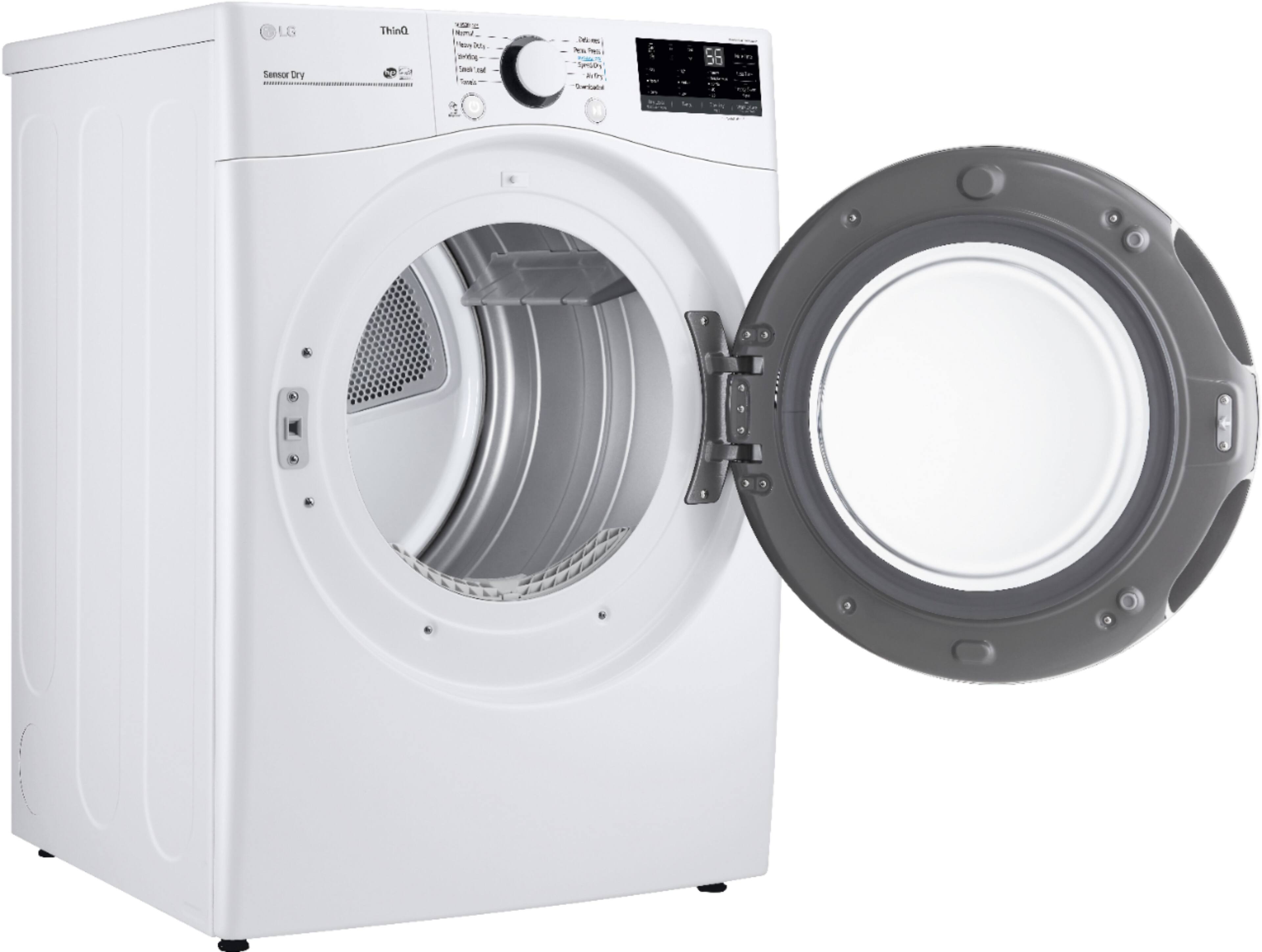 Alt View 12. LG - 7.4 Cu. Ft. Stackable Smart Electric Dryer with Built-In Intelligence - White.