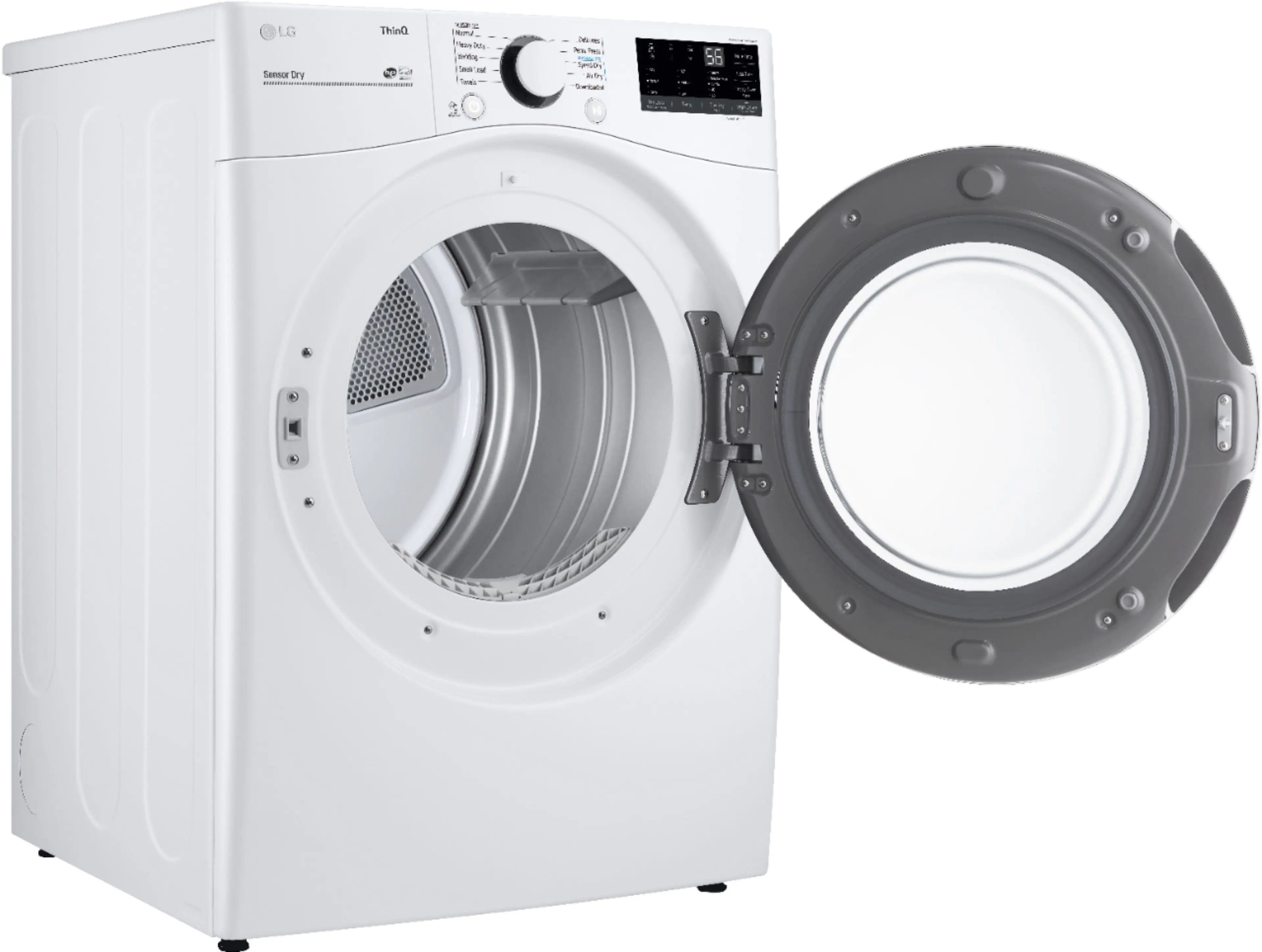 Alt View 12. LG - 7.4 Cu. Ft. Stackable Smart Electric Dryer with Built-In Intelligence - White.