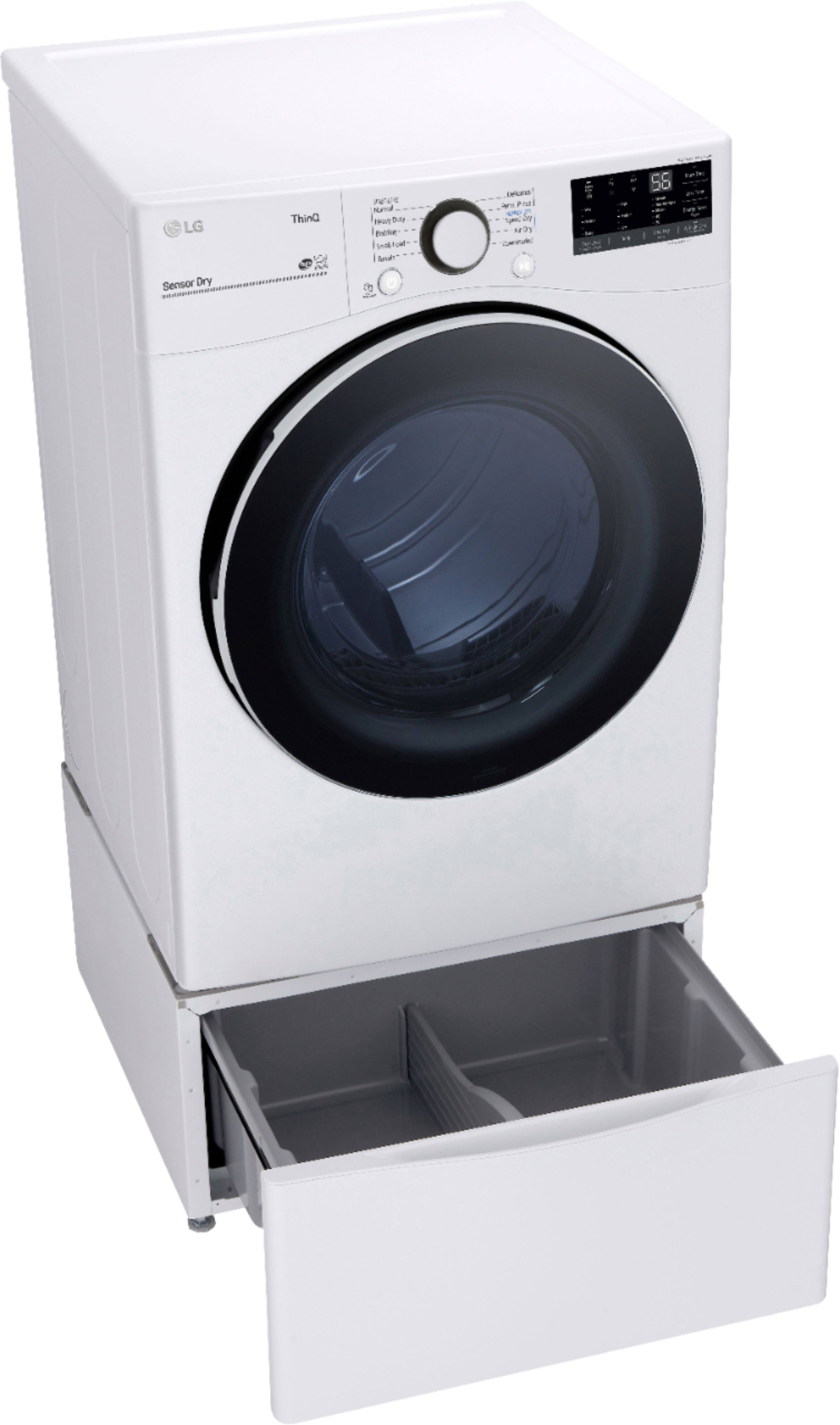 Alt View 14. LG - 7.4 Cu. Ft. Stackable Smart Electric Dryer with Built-In Intelligence - White.